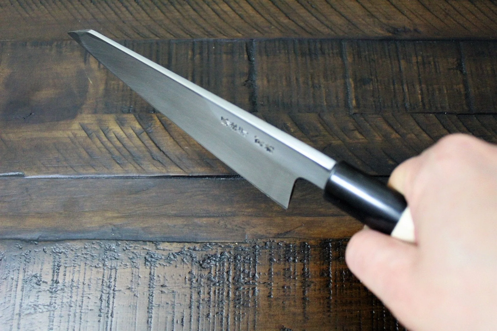 Honesuki Boning Knife 150mm (5.9") with White Steel #2 Single Bevel - Image 3