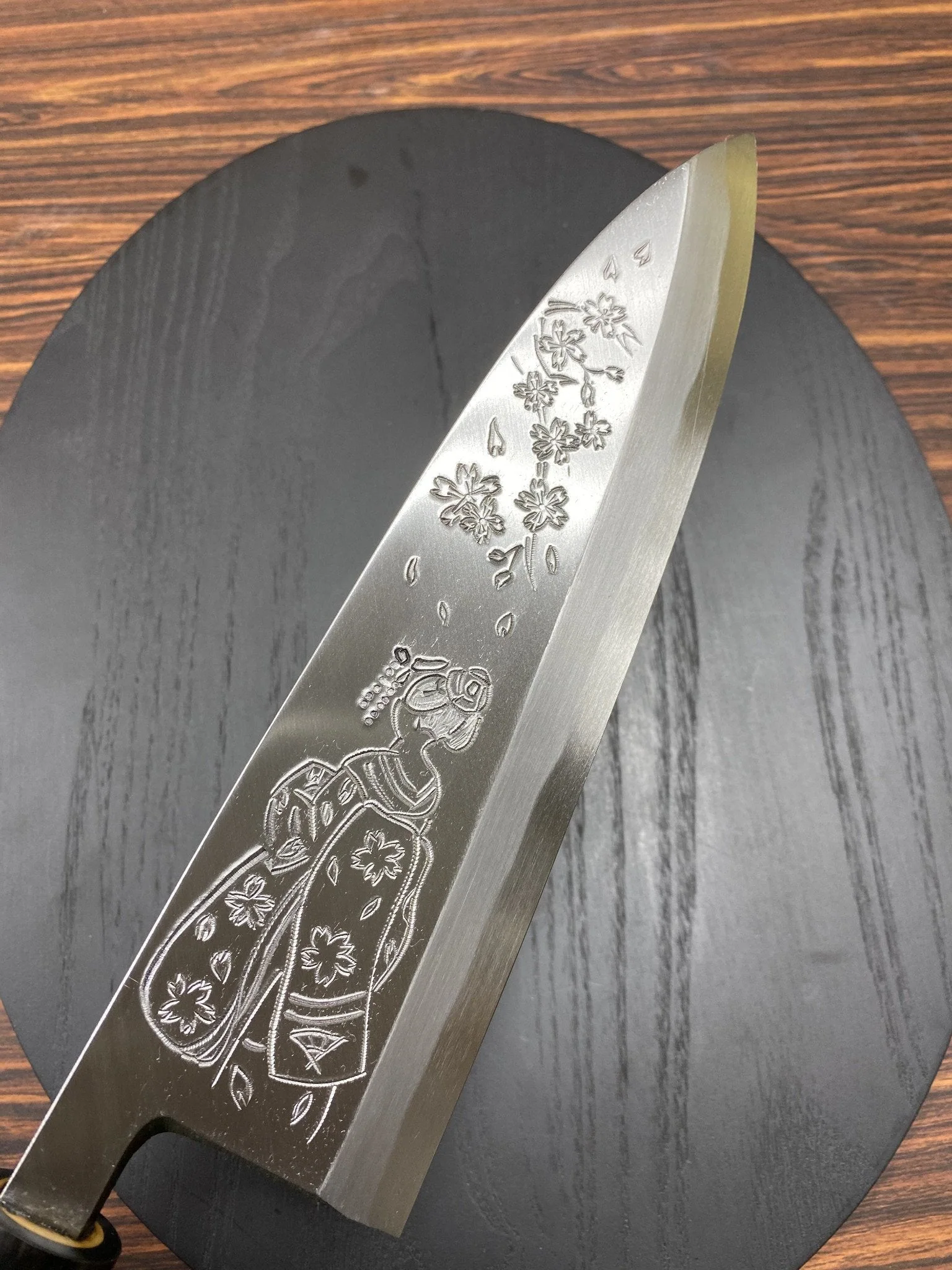 Sakai Takayuki Pre Order Purchase Custom Order Decorative Deba Knife with Buffalo Horn Handle White Steel 210mm (8.3") - Image 12