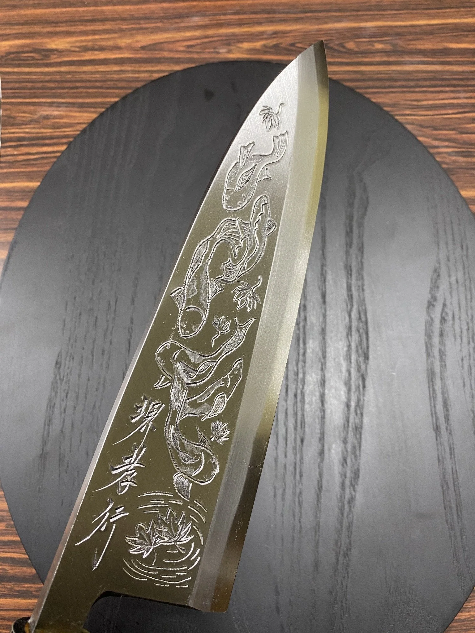 Sakai Takayuki Pre Order Purchase Custom Order Decorative Deba Knife with Buffalo Horn Handle White Steel 210mm (8.3") - Image 13