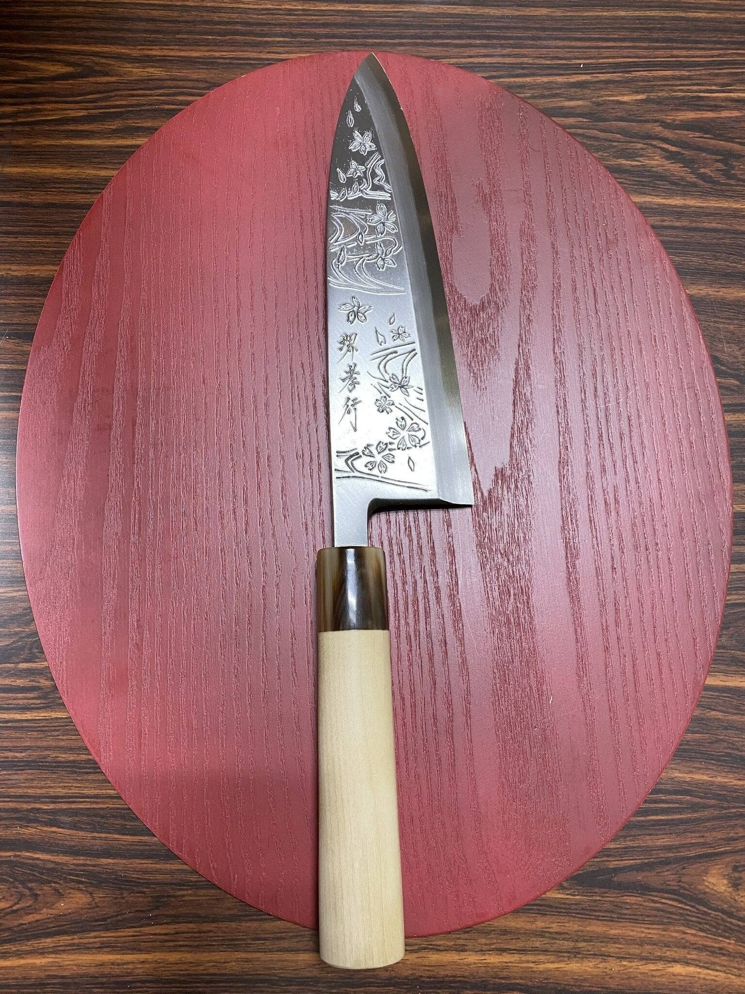 Sakai Takayuki Pre Order Purchase Custom Order Decorative Deba Knife with Buffalo Horn Handle White Steel 210mm (8.3") - Image 14