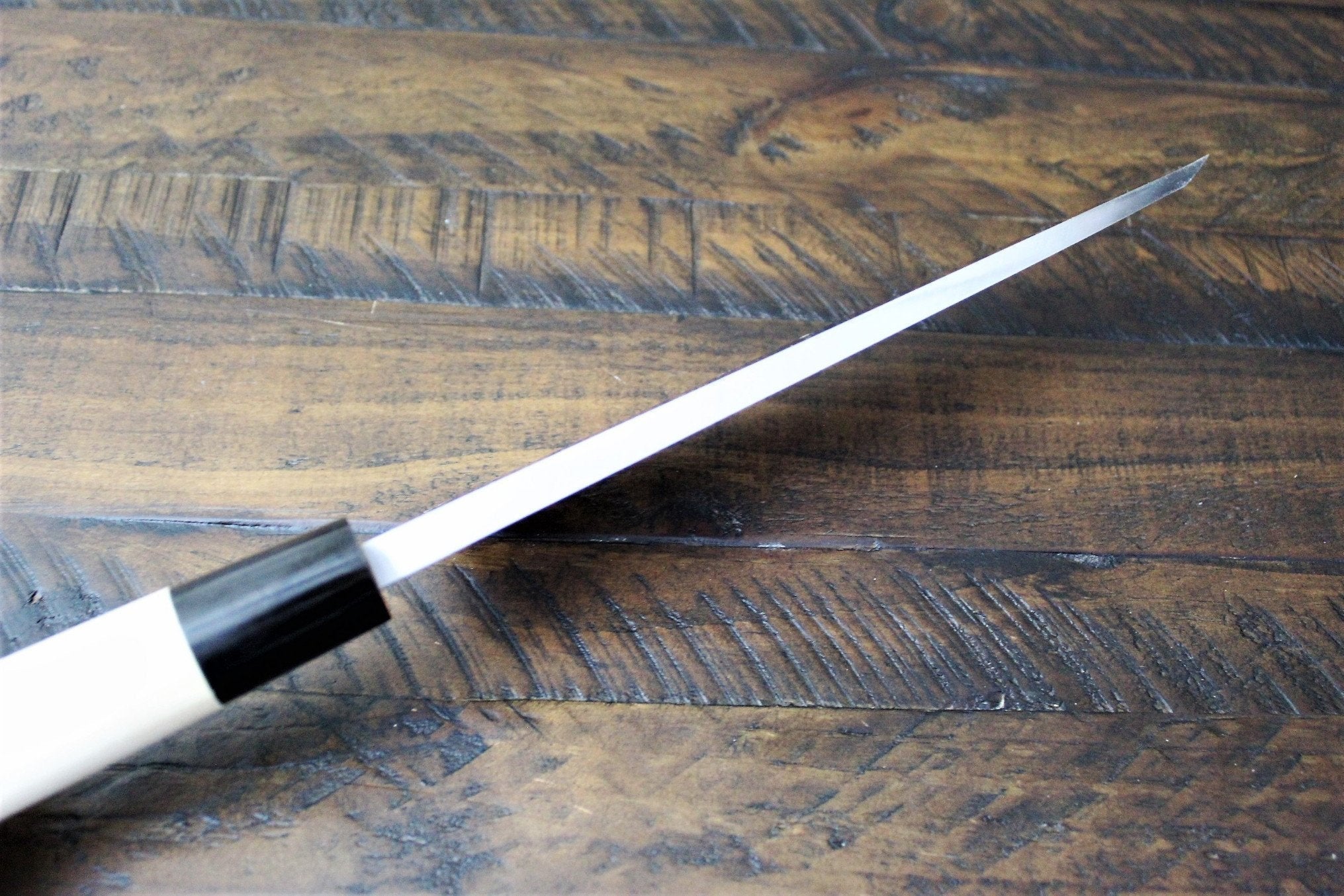 Sakai Takayuki Pre Order Purchase Custom Order Decorative Deba Knife with Buffalo Horn Handle White Steel 210mm (8.3") - Image 8