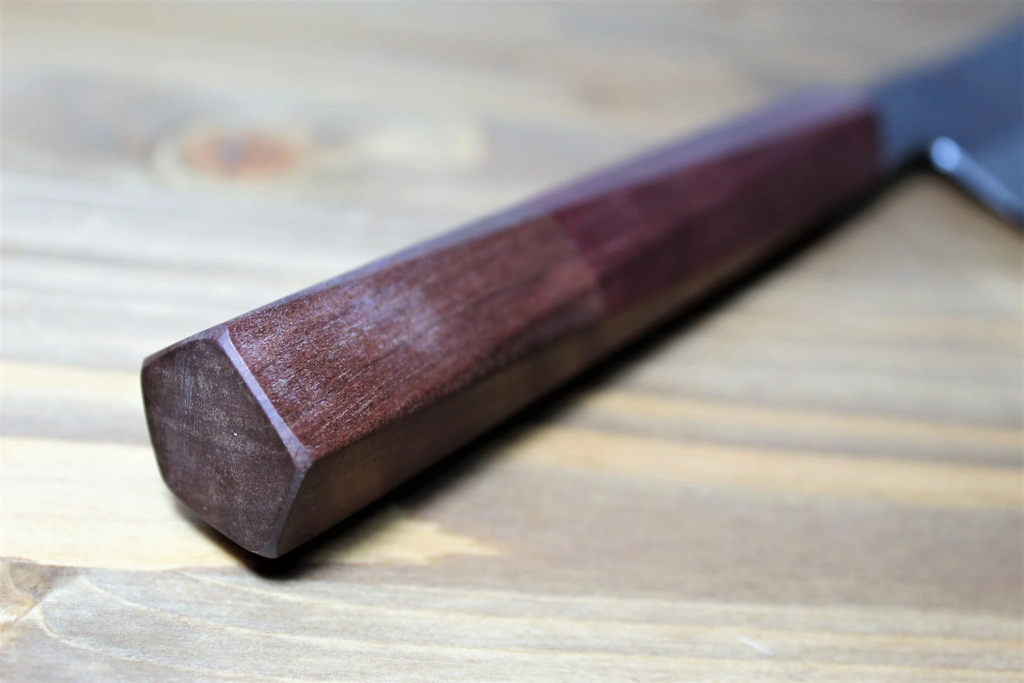 Isamitsu Shirogami #1 / White Steel #1 Kiritsuke 195 mm / 7.6" Brown Two Tone Maple and Burberry Handle - Image 7