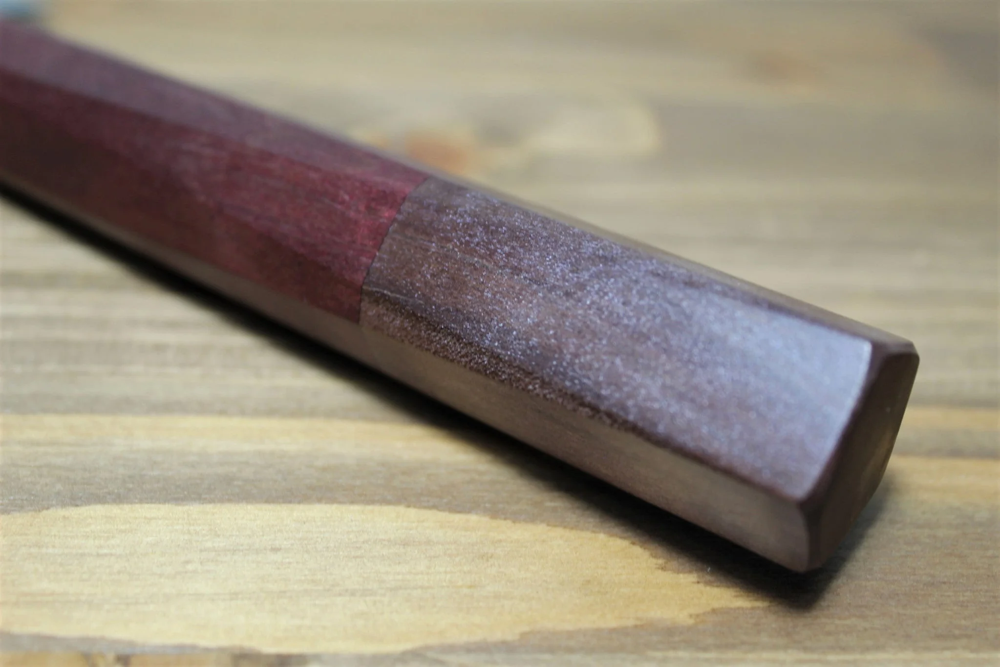 Isamitsu Shirogami #1 / White Steel #1 Kiritsuke 195 mm / 7.6" Brown Two Tone Maple and Burberry Handle - Image 9