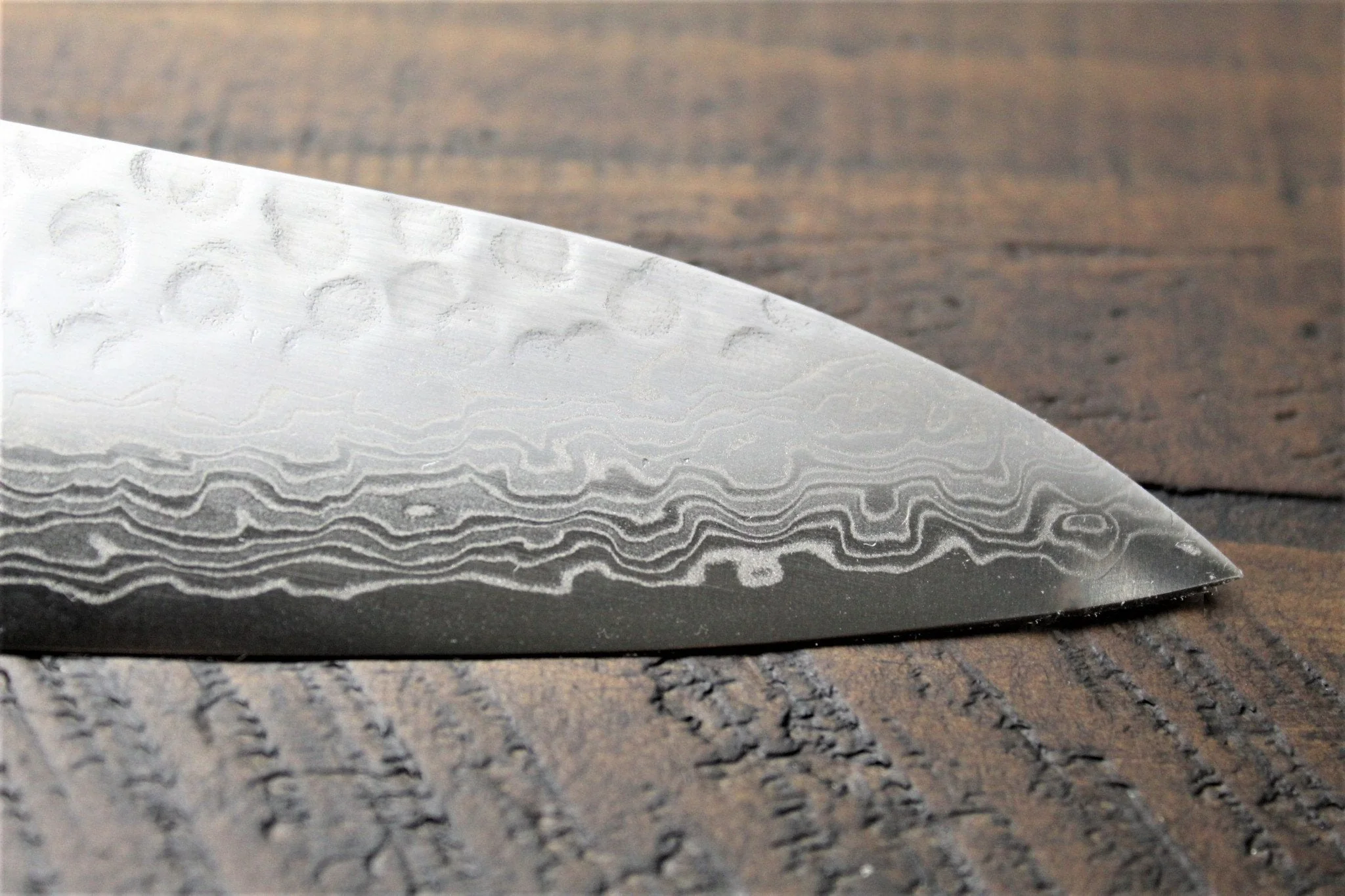 Sakai Takayuki 45-Layer Hammered Damascus Gyuto - AUS-10 Stainless Steel with Walnut Handle - Image 4
