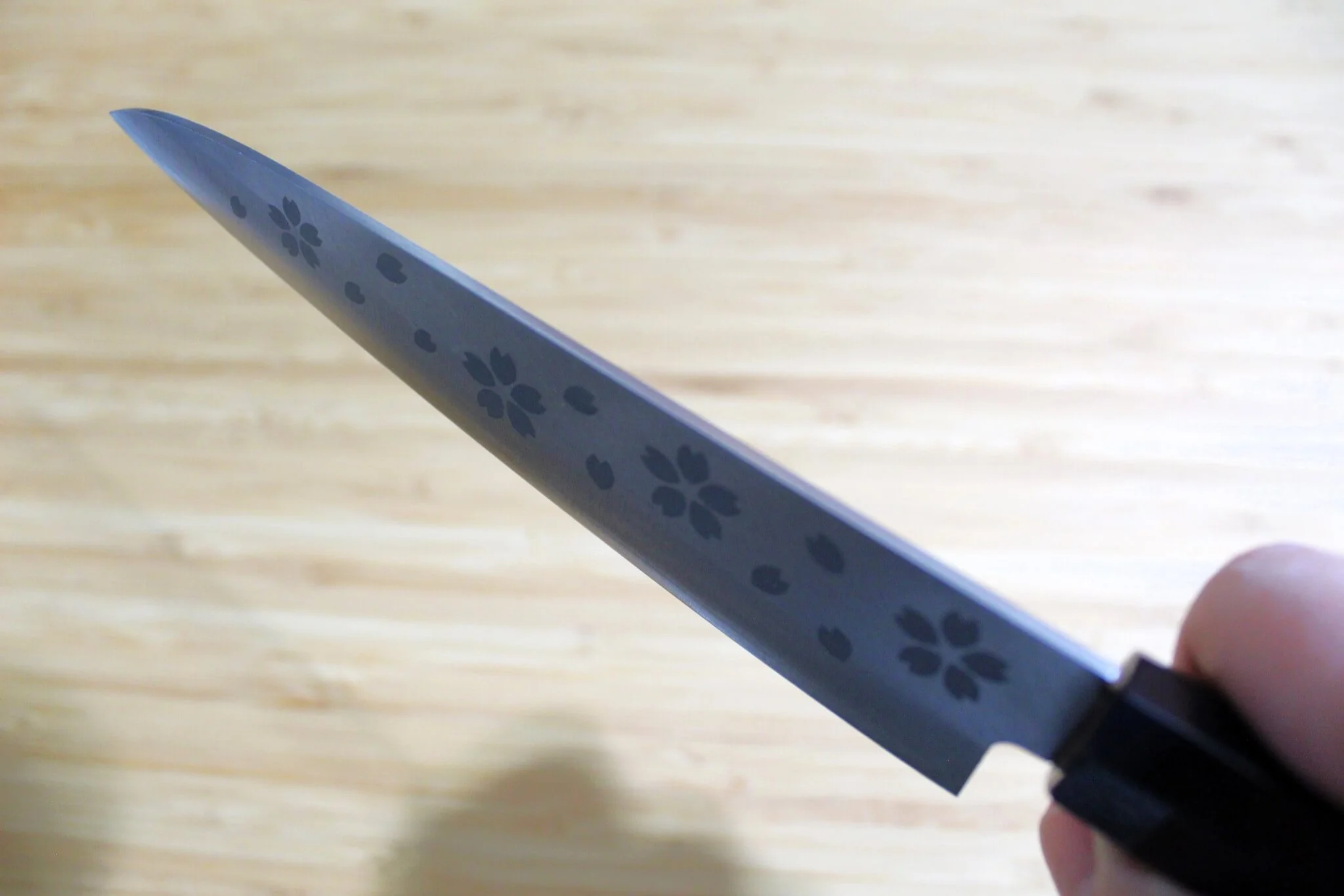 Fujita Marunoko VG 10 Cherry Blossom Petty with Cypress Handle 150mm / 5.9" - Image 9