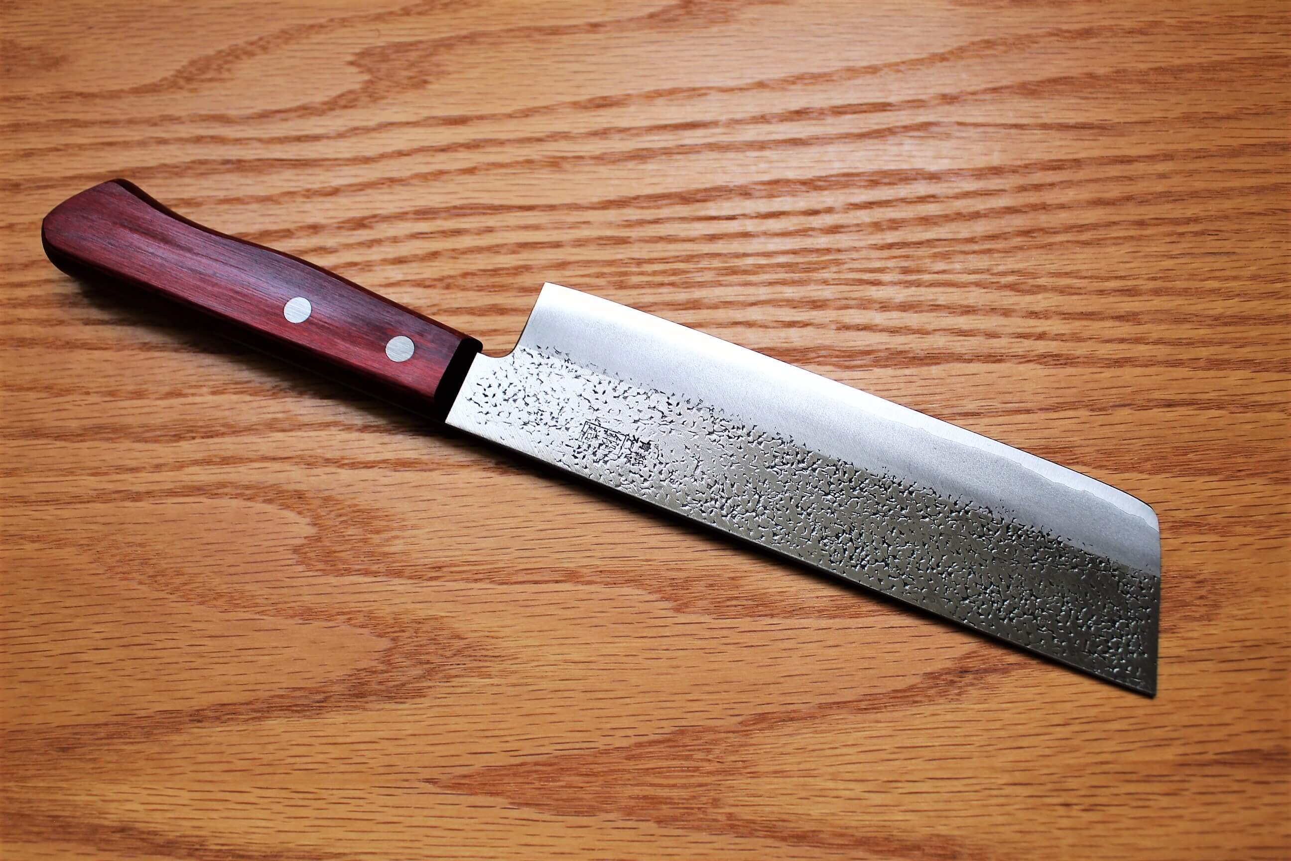 Fujiwara Yasuhiko Aogami Super / Blue Super Steel Nakiri 165 mm / 6.5" Red Handle - Image 4