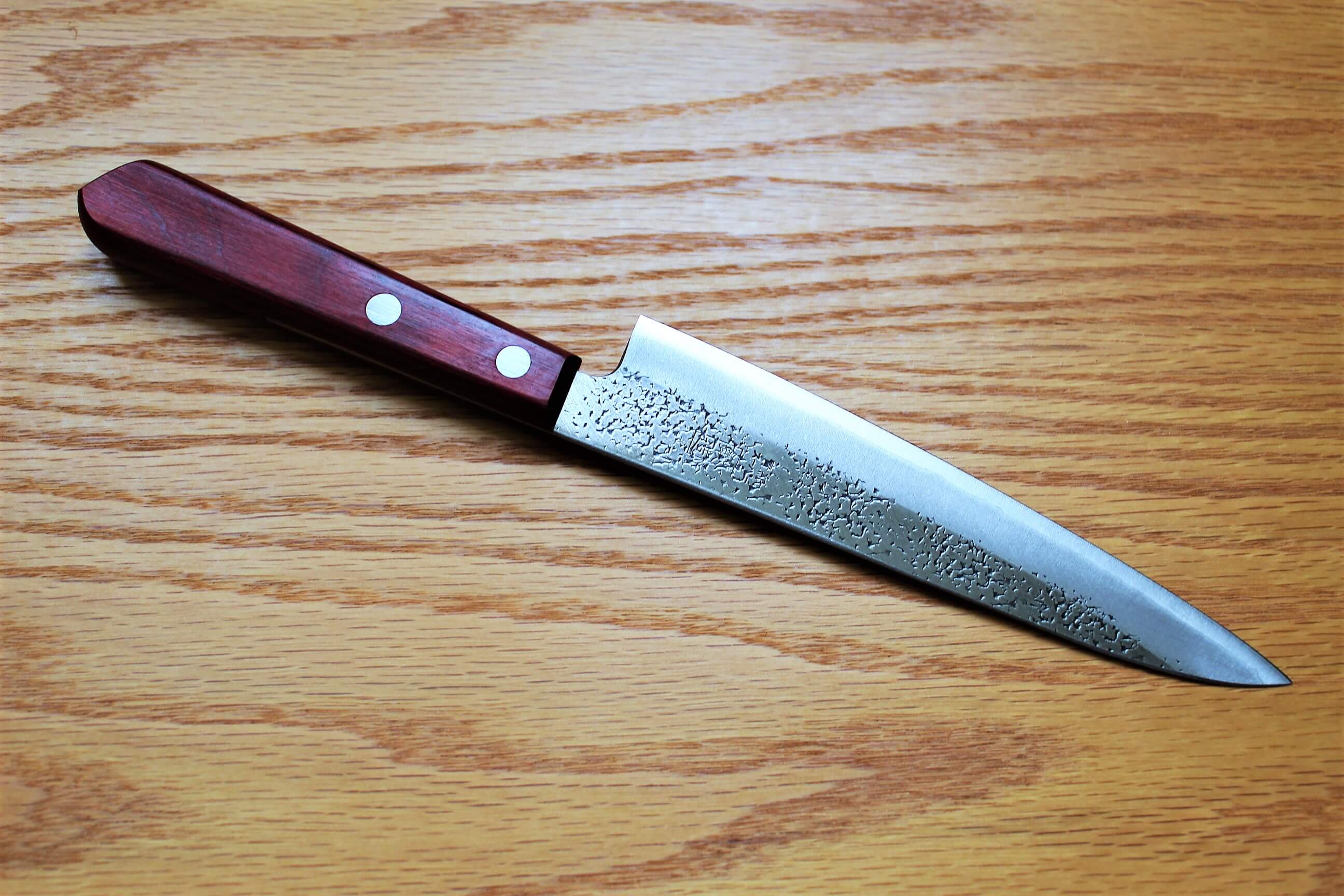 Fujiwara Yasuhiko Aogami Super / Blue Super Steel Petty 150 mm / 5.9" Red Handle - Image 5