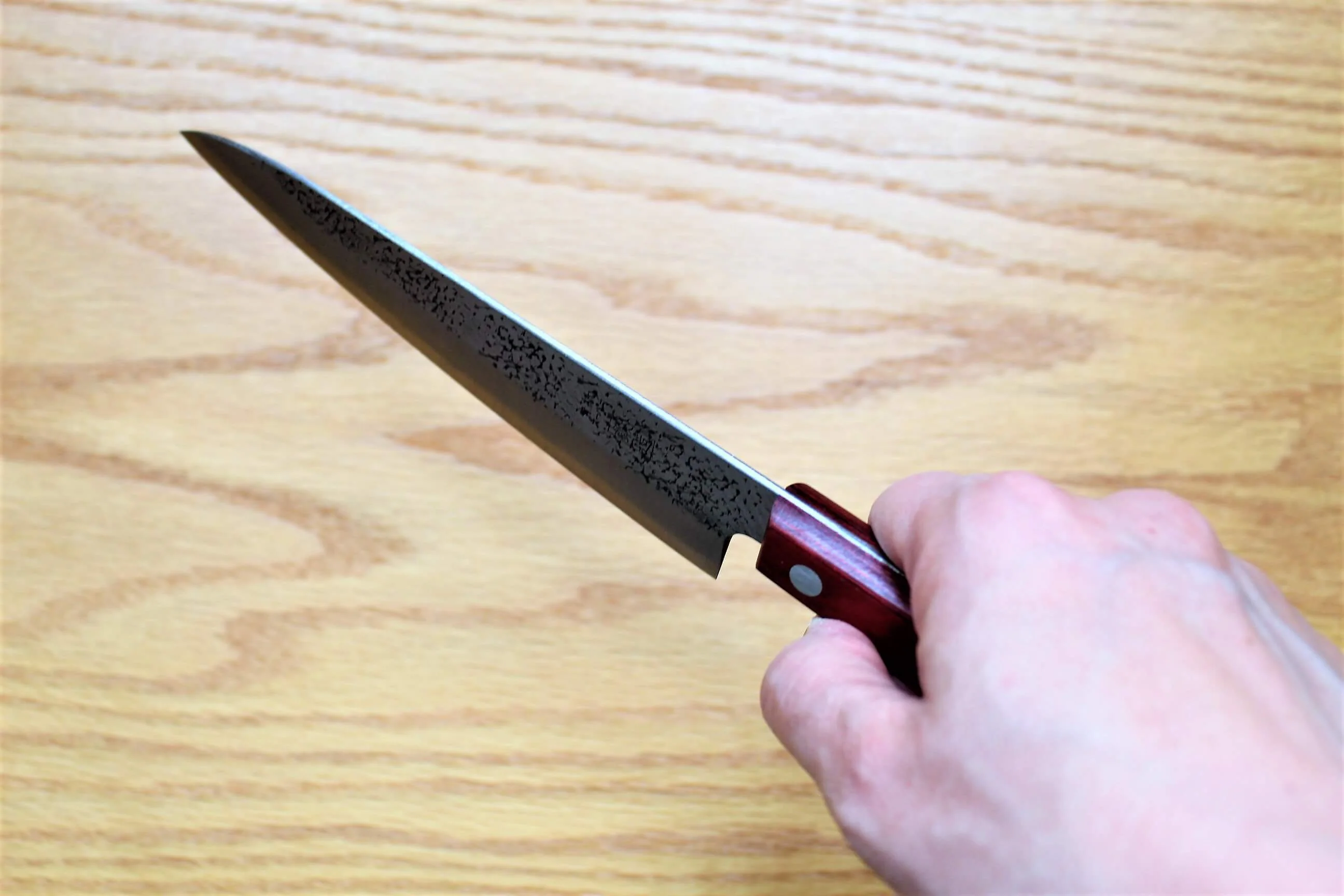 Fujiwara Yasuhiko Aogami Super / Blue Super Steel Petty 150 mm / 5.9" Red Handle - Image 9