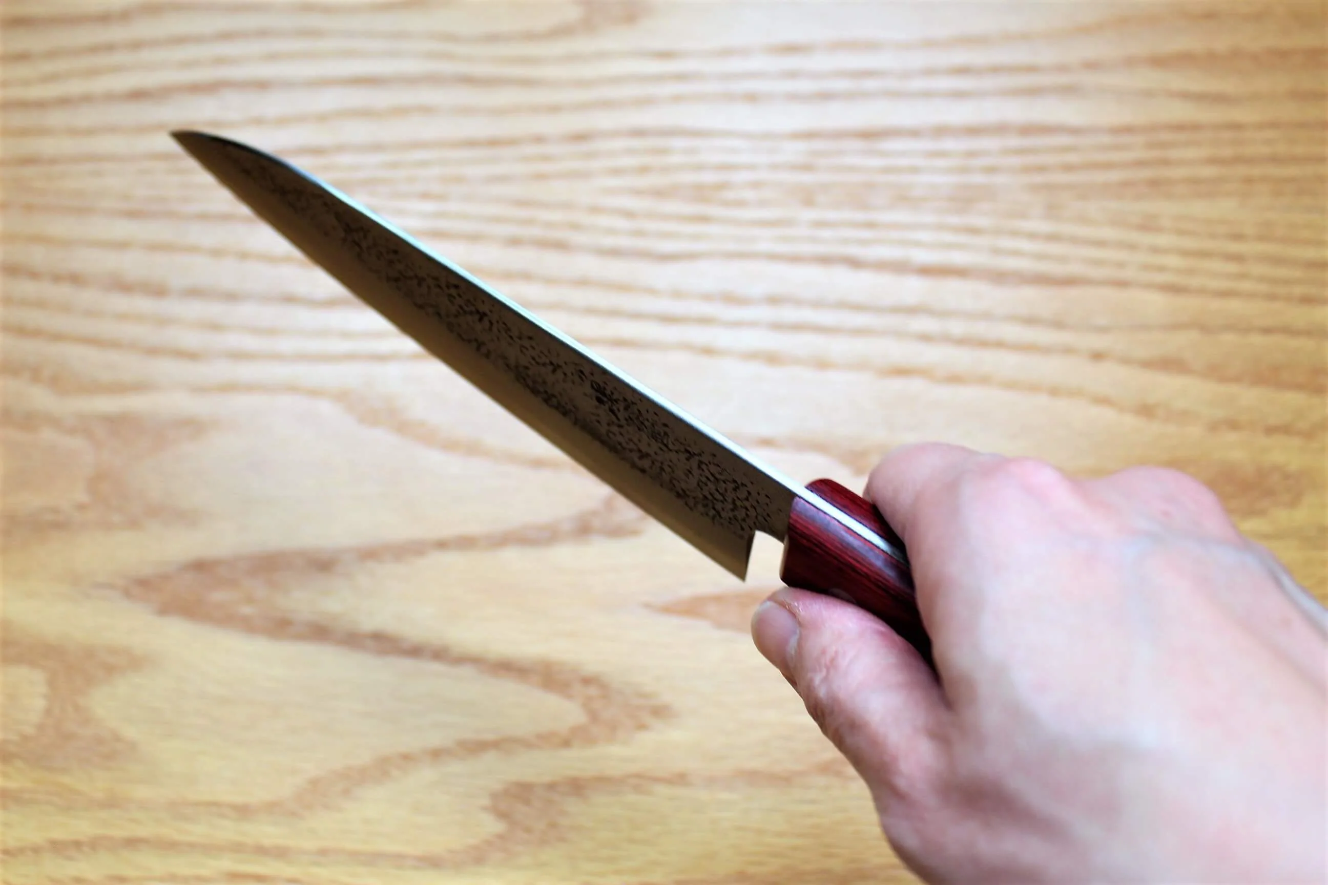 Fujiwara Yasuhiko Aogami Super / Blue Super Steel Santoku 165 mm / 6.5" Red Handle - Image 8