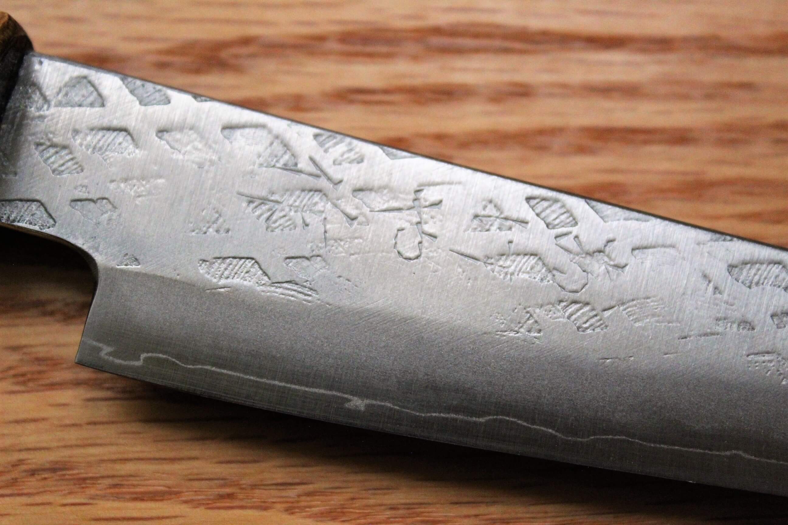 Fujiwara Yasuhiko VG-10 Santoku with Oak Handle 165mm / 6.5" Oak Handle - Image 3