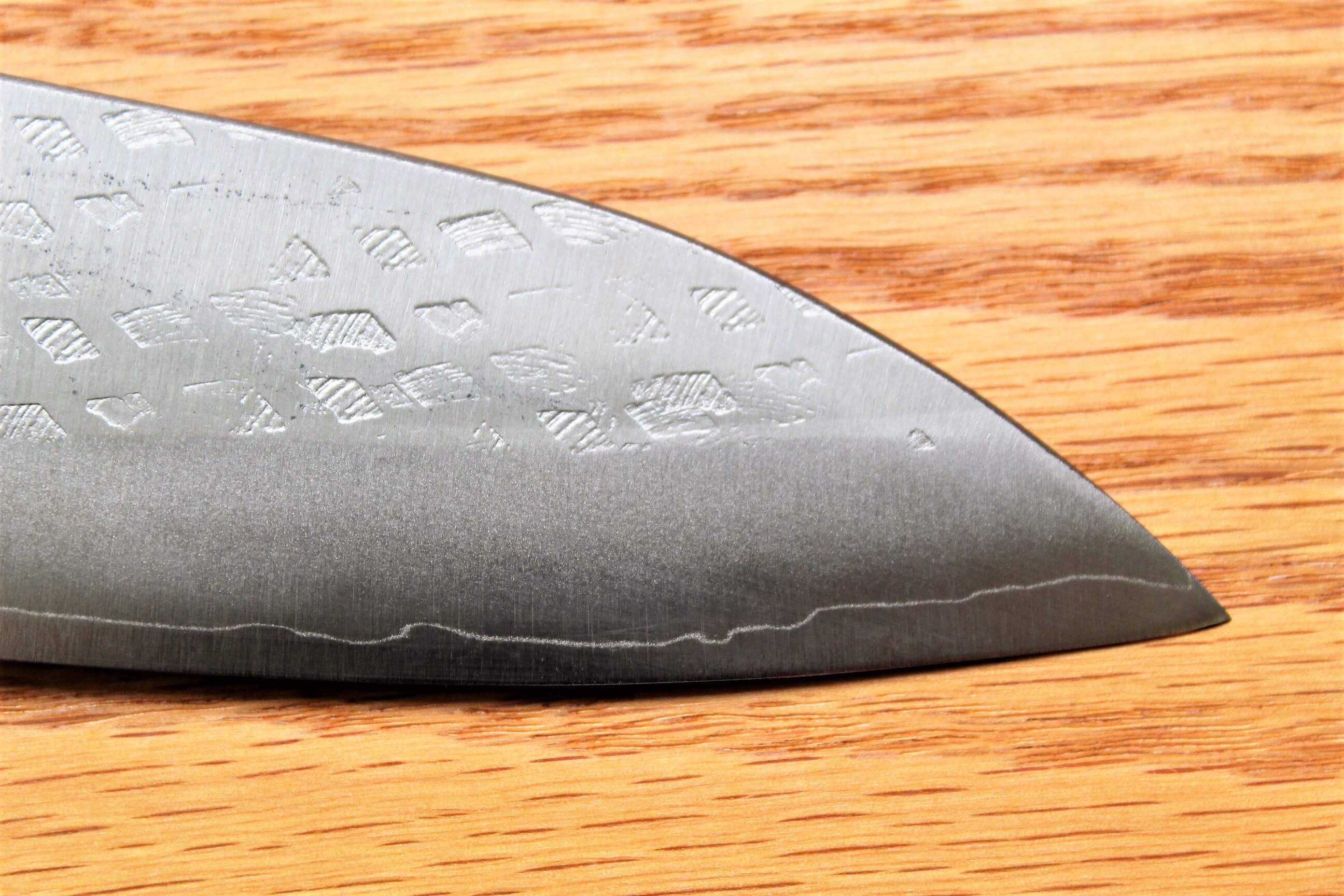 Fujiwara Yasuhiko VG-10 Santoku with Oak Handle 165mm / 6.5" Oak Handle - Image 4