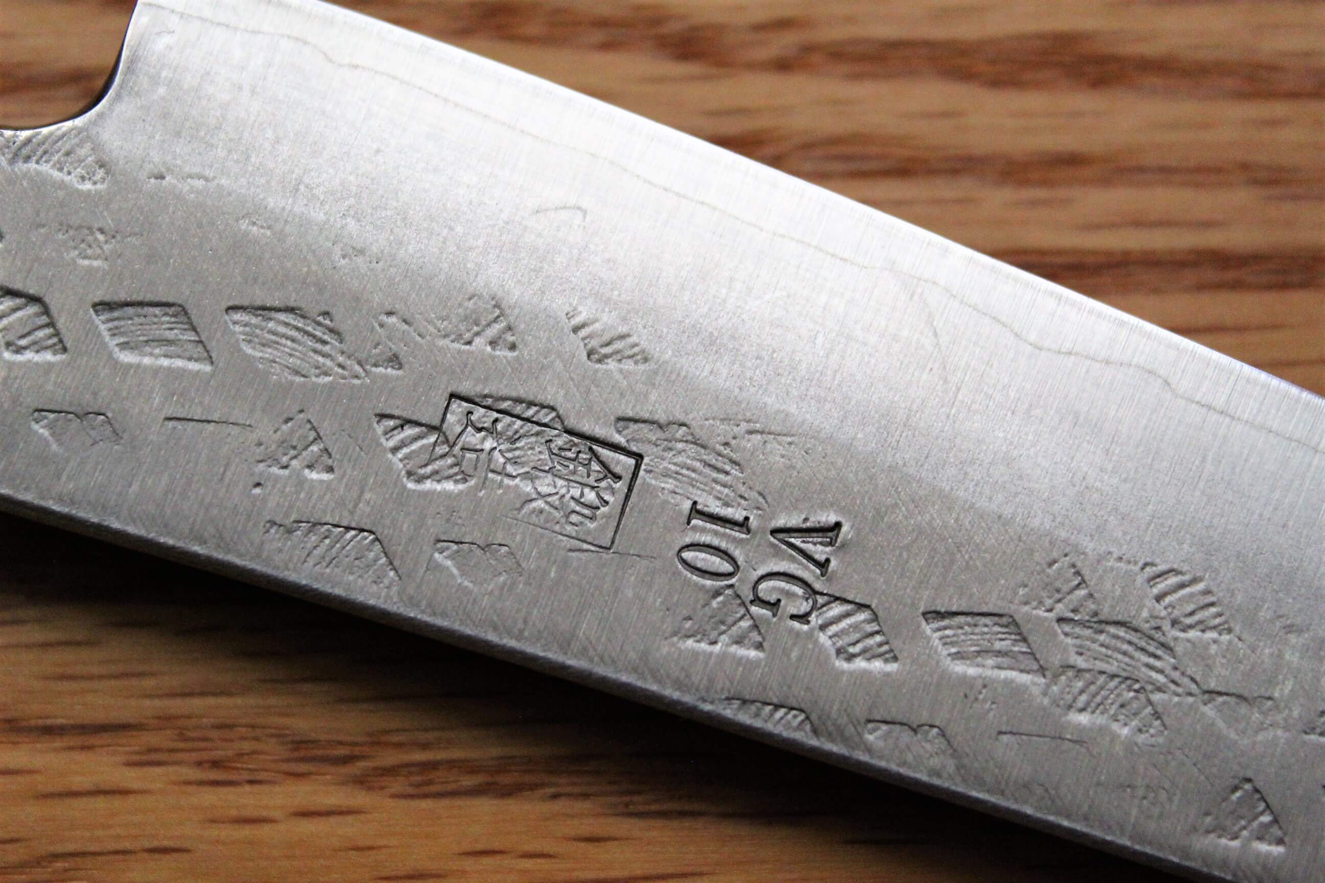 Fujiwara Yasuhiko VG-10 Santoku with Oak Handle 165mm / 6.5" Oak Handle - Image 6