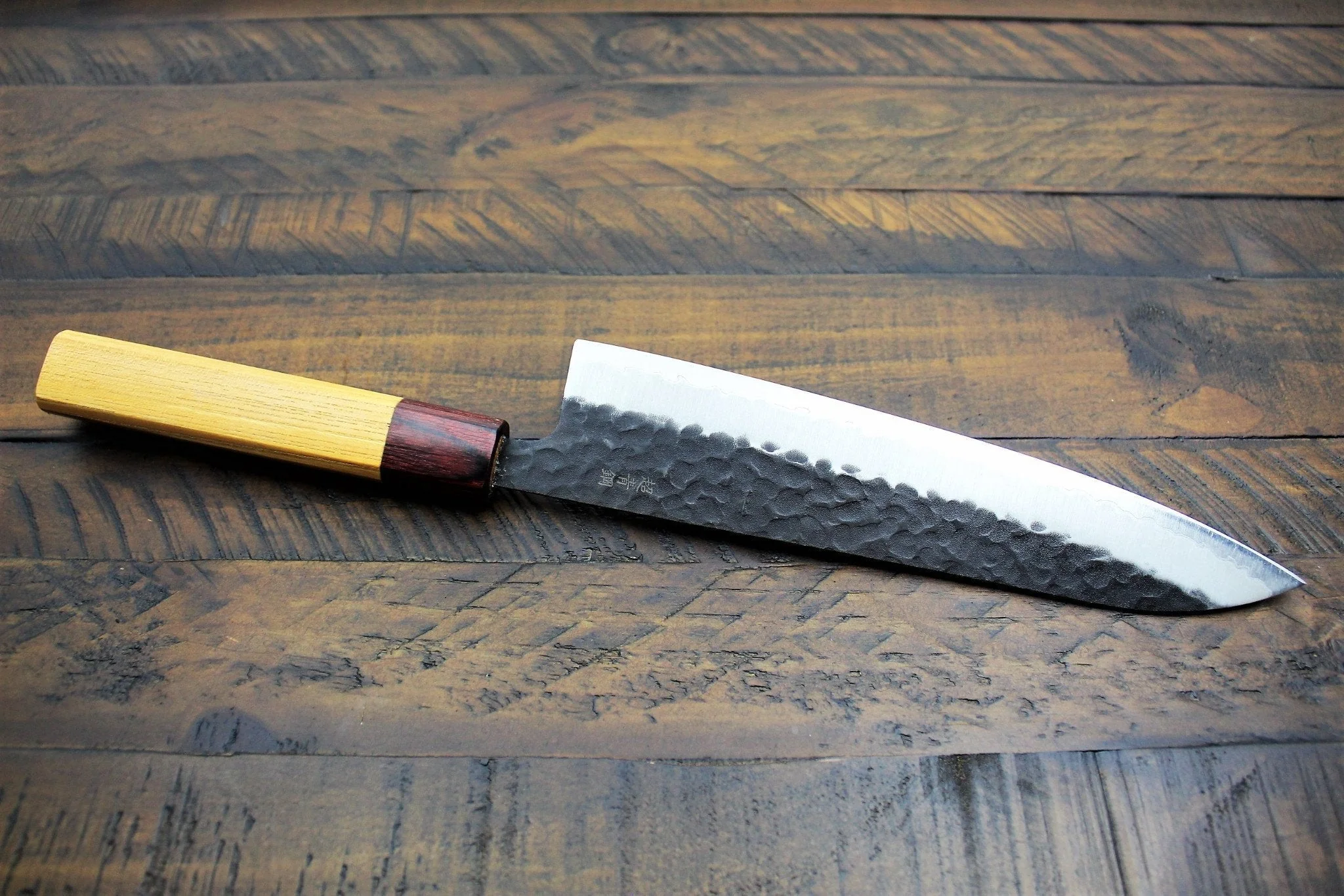 Sakai Takayuki Gyuto Kurouchi Hammered Finish Aogami Super 210mm (8.3") /240mm(9.4")  Japanese Chef Knife - Image 5