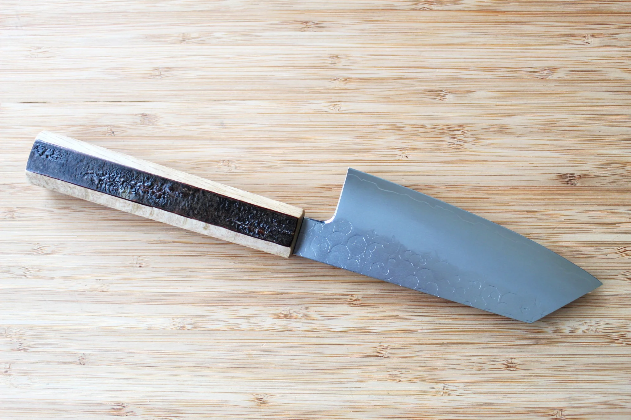 Hado Shiosai SG2 Powdered Stainless 135mm Small Bunka - Cherry Bark Handle - Image 5
