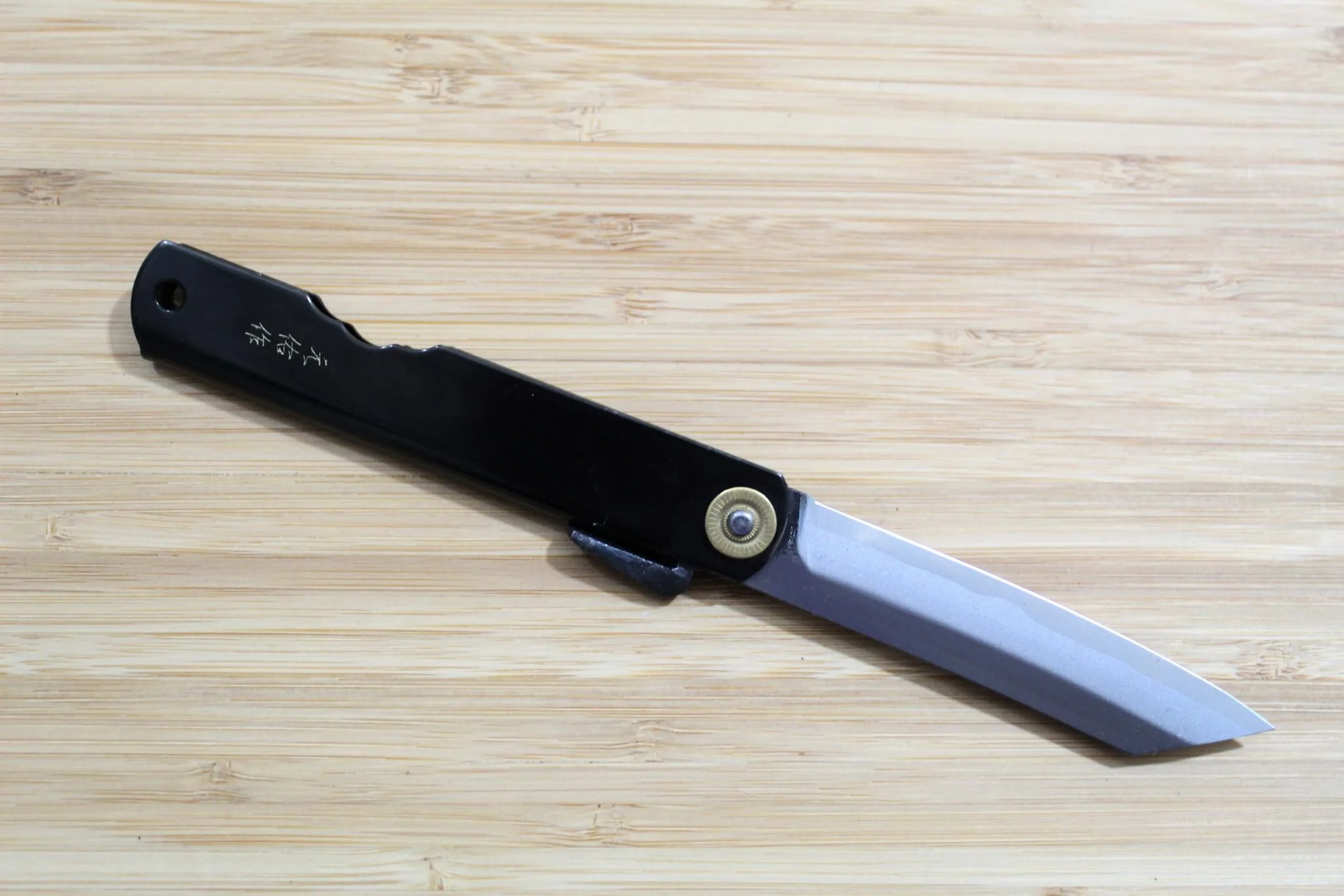 Higonokami Aogami Black Handle Japanese Folding Pocket Knife - Image 6