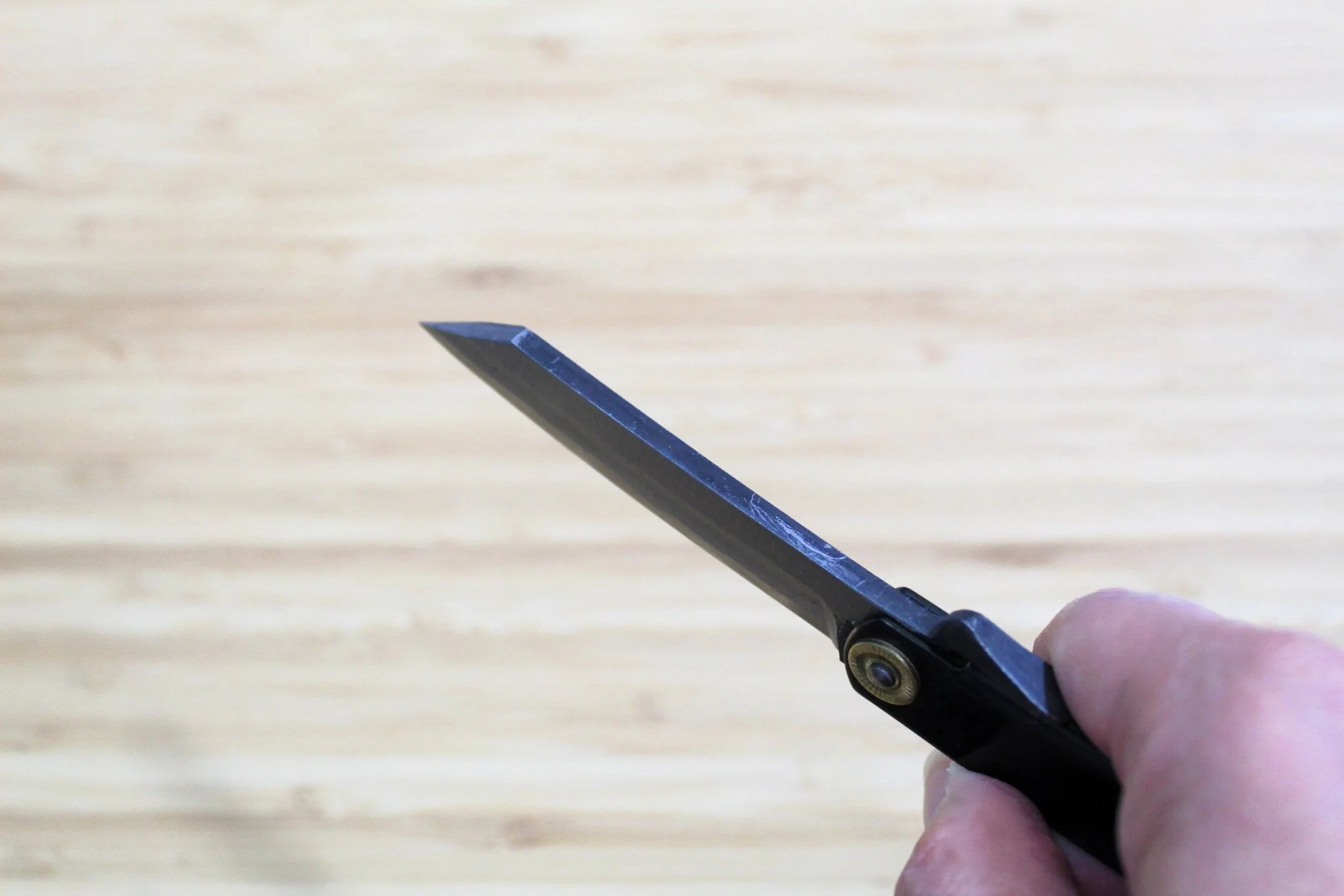 Higonokami Aogami Black Handle Japanese Folding Pocket Knife - Image 9