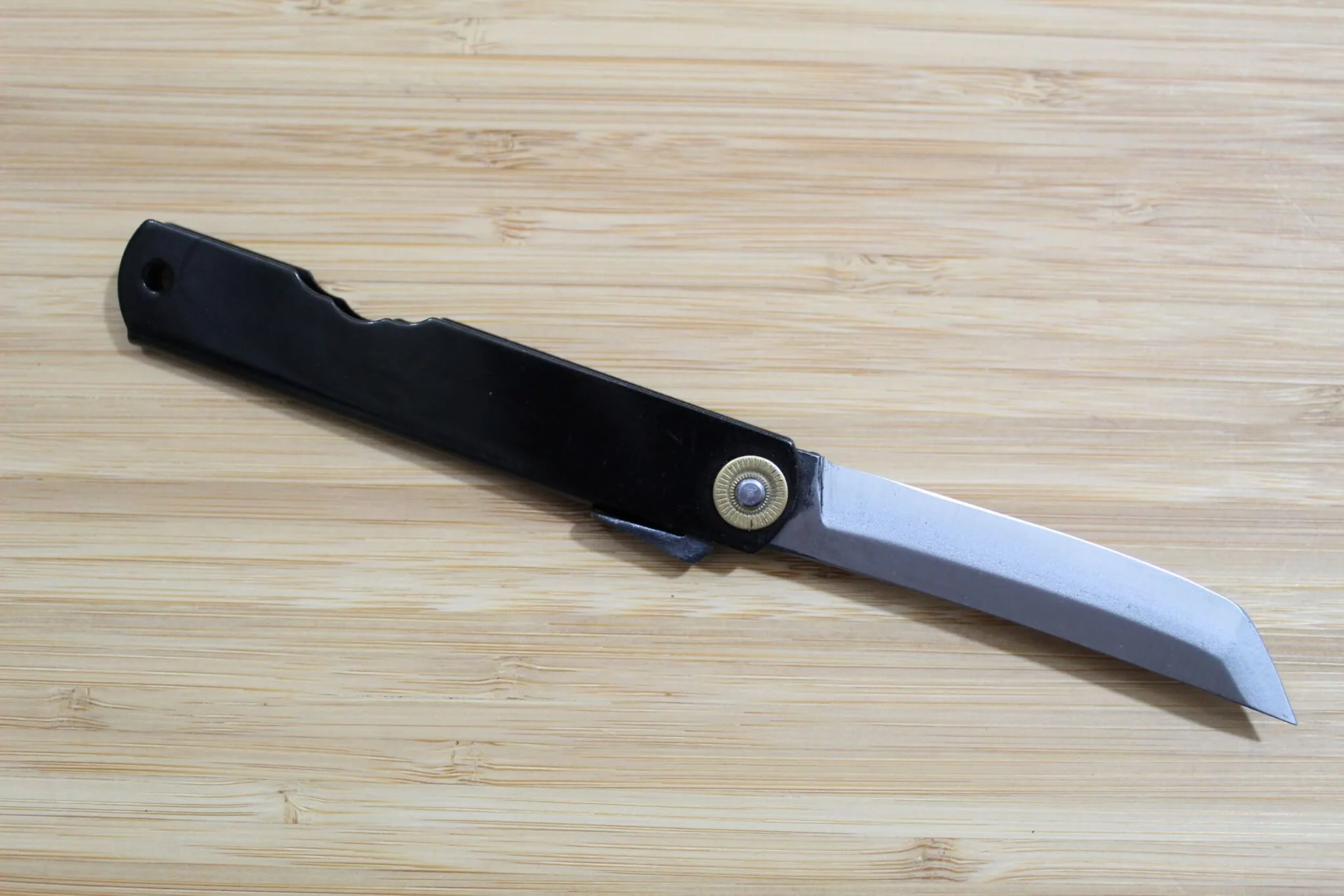 Higonokami Katana Shirogami Black Handle Japanese Folding Pocket Knife - Image 5
