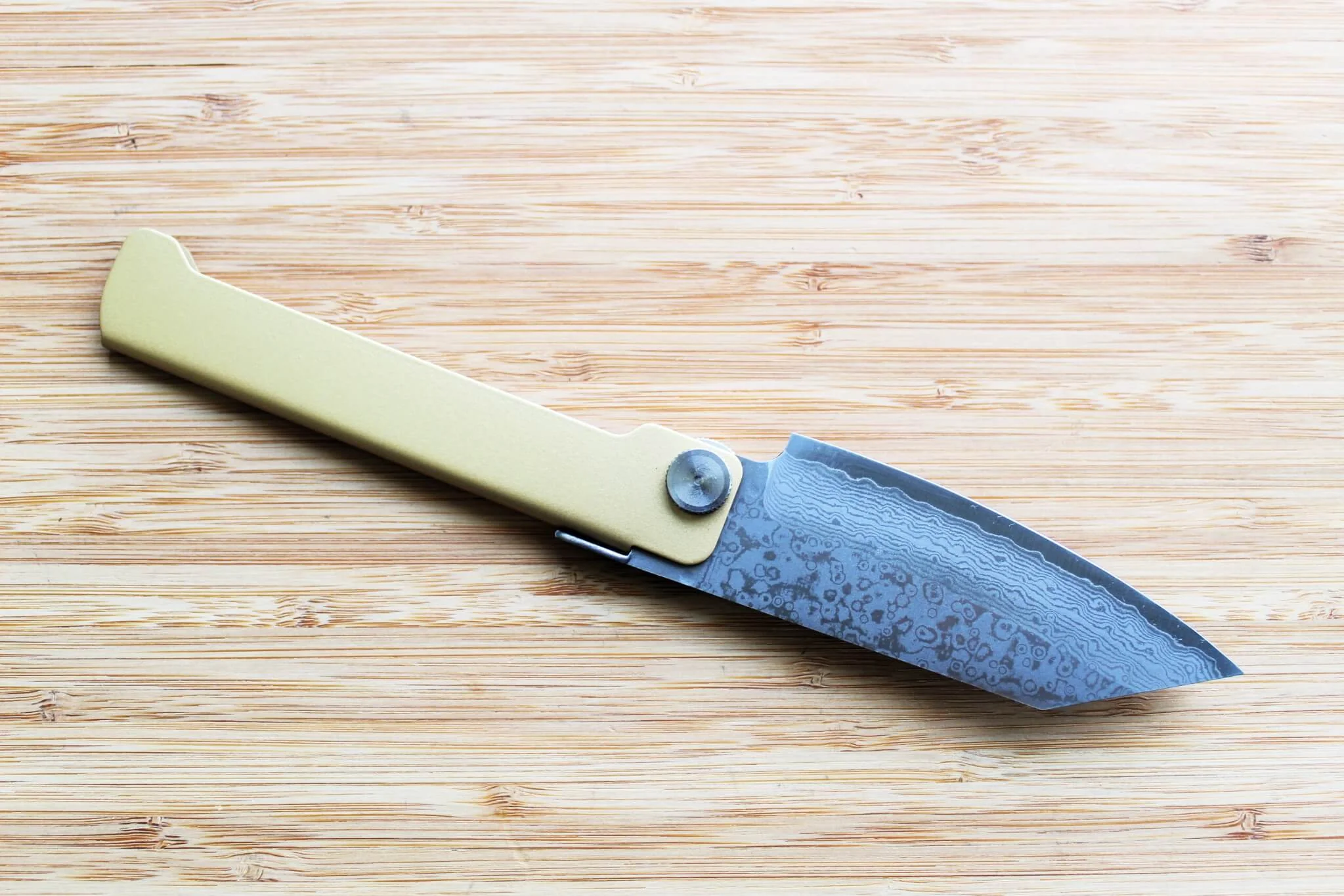 Higonokami VG10 Damascus Folding Knife - Brass Handle | Nagao Kanekoma - Image 6