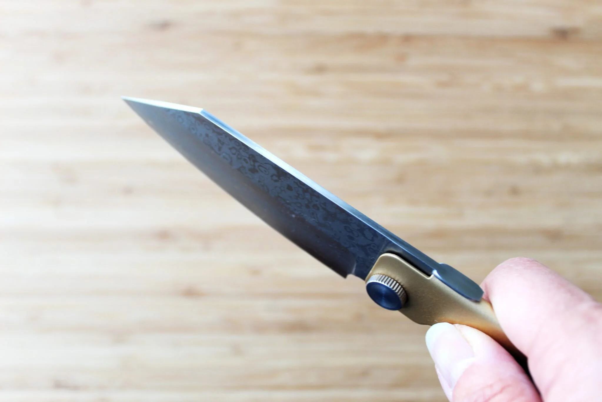 Higonokami VG10 Damascus Folding Knife - Brass Handle | Nagao Kanekoma - Image 9