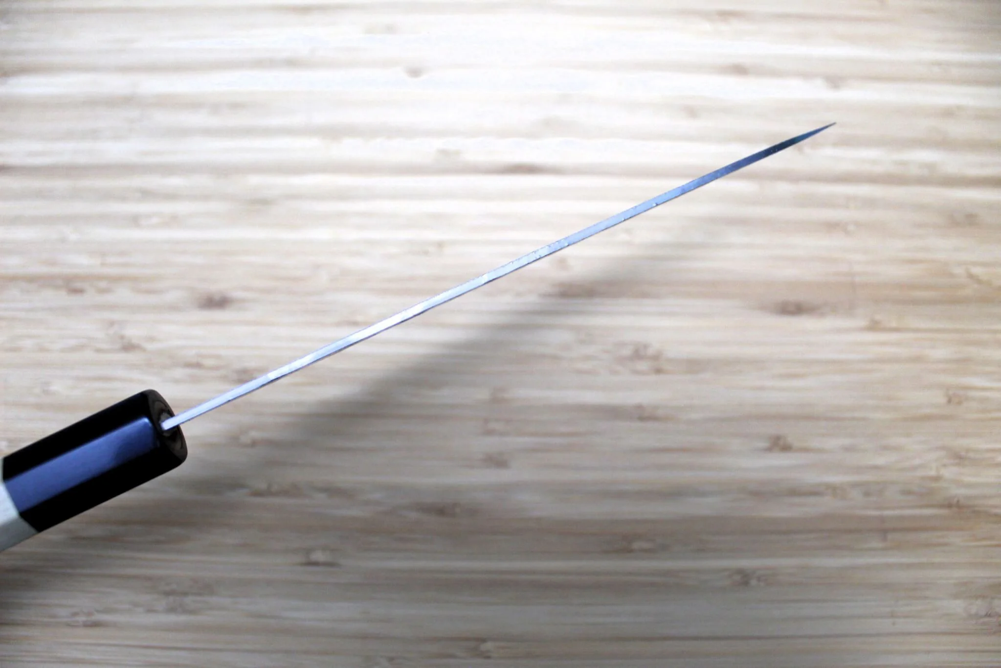Hounen Kihan Oborozuki Ginsan Nashiji Gyuto Knife 180 mm / 7.1" with Magnolia Handle - Image 8