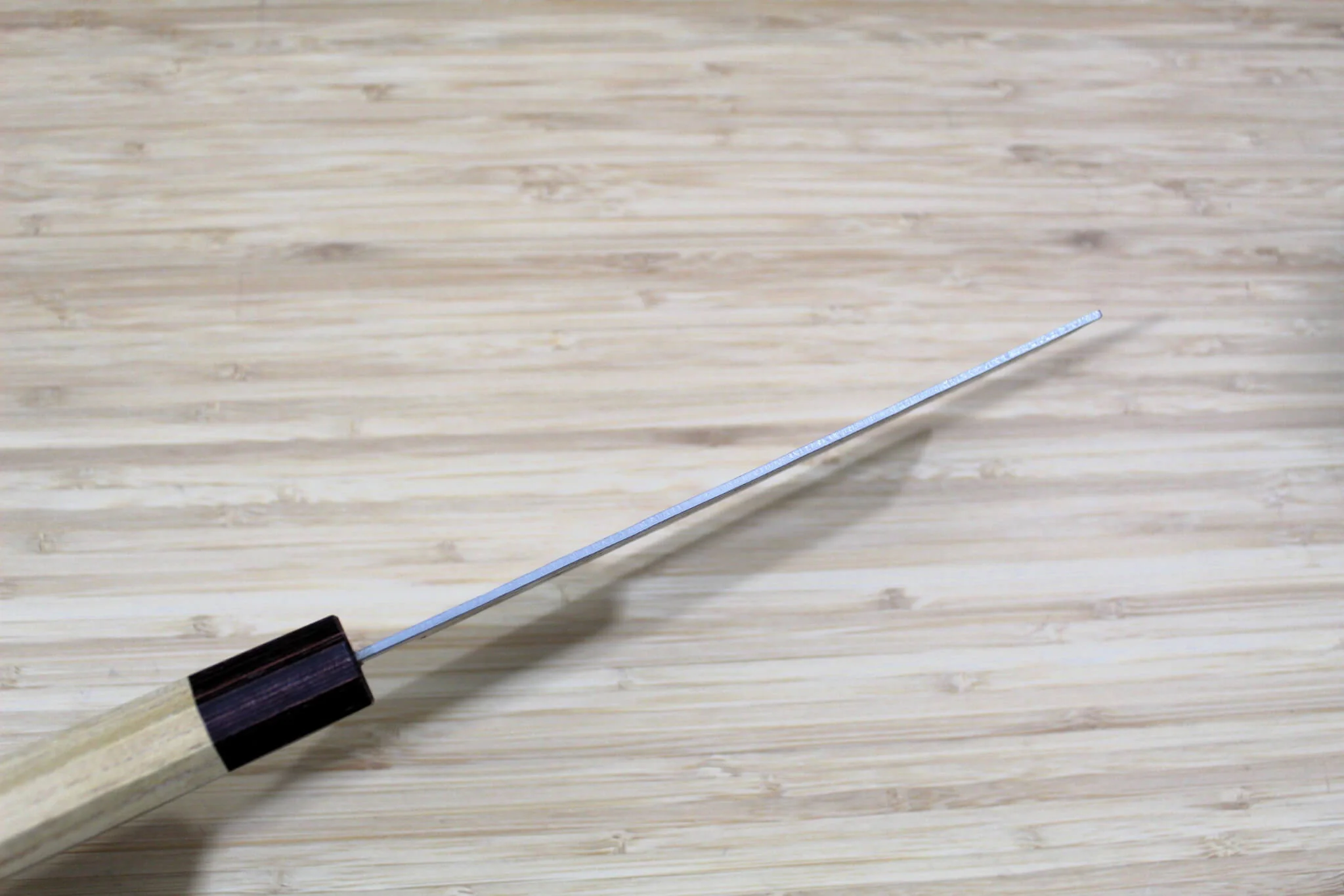Hounen Kihan Oborozuki Ginsan Nashiji Nakiri Knife 165 mm / 6.5" with Magnolia Handle - Image 7