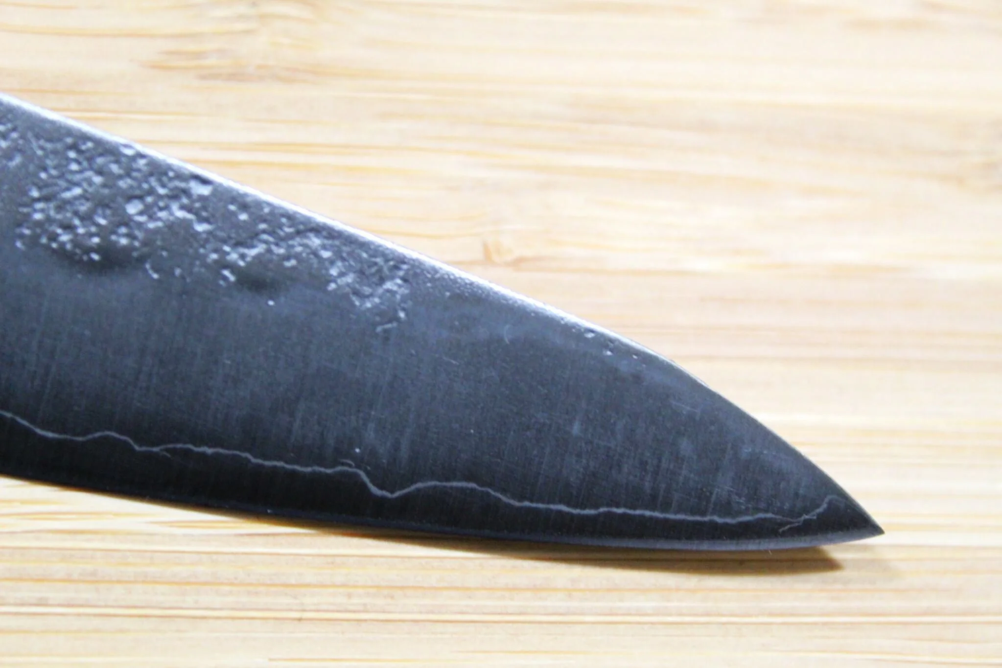Hounen Kihan Oborozuki Ginsan Nashiji Petty Knife 150 mm / 5.9" with Magnolia Handle - Image 4