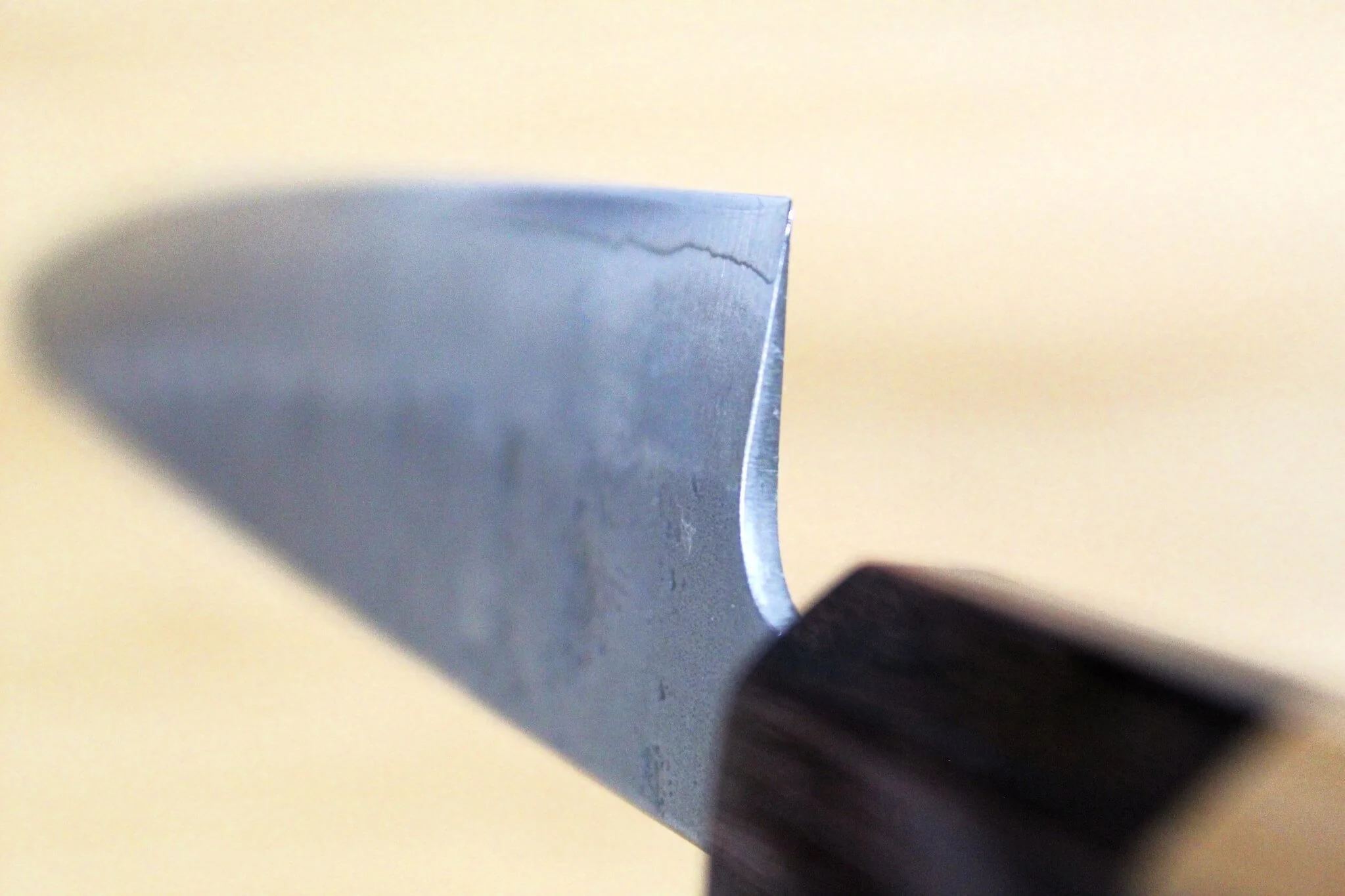 Hounen Kihan Oborozuki Ginsan Nashiji Petty Knife 150 mm / 5.9" with Magnolia Handle - Image 8