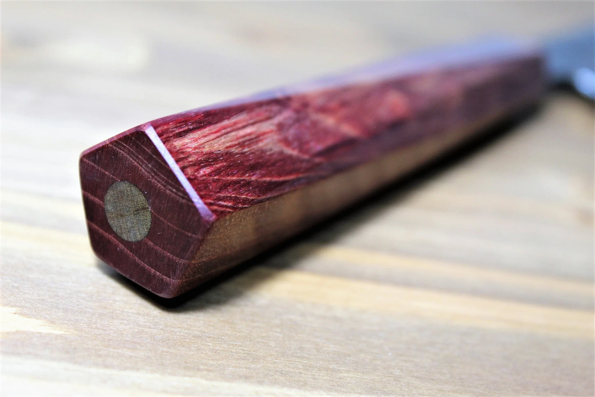 Isamitsu Aogami Super / Blue Super Steel Santoku 165 mm / 6.5" Red Maple Handle - Image 7