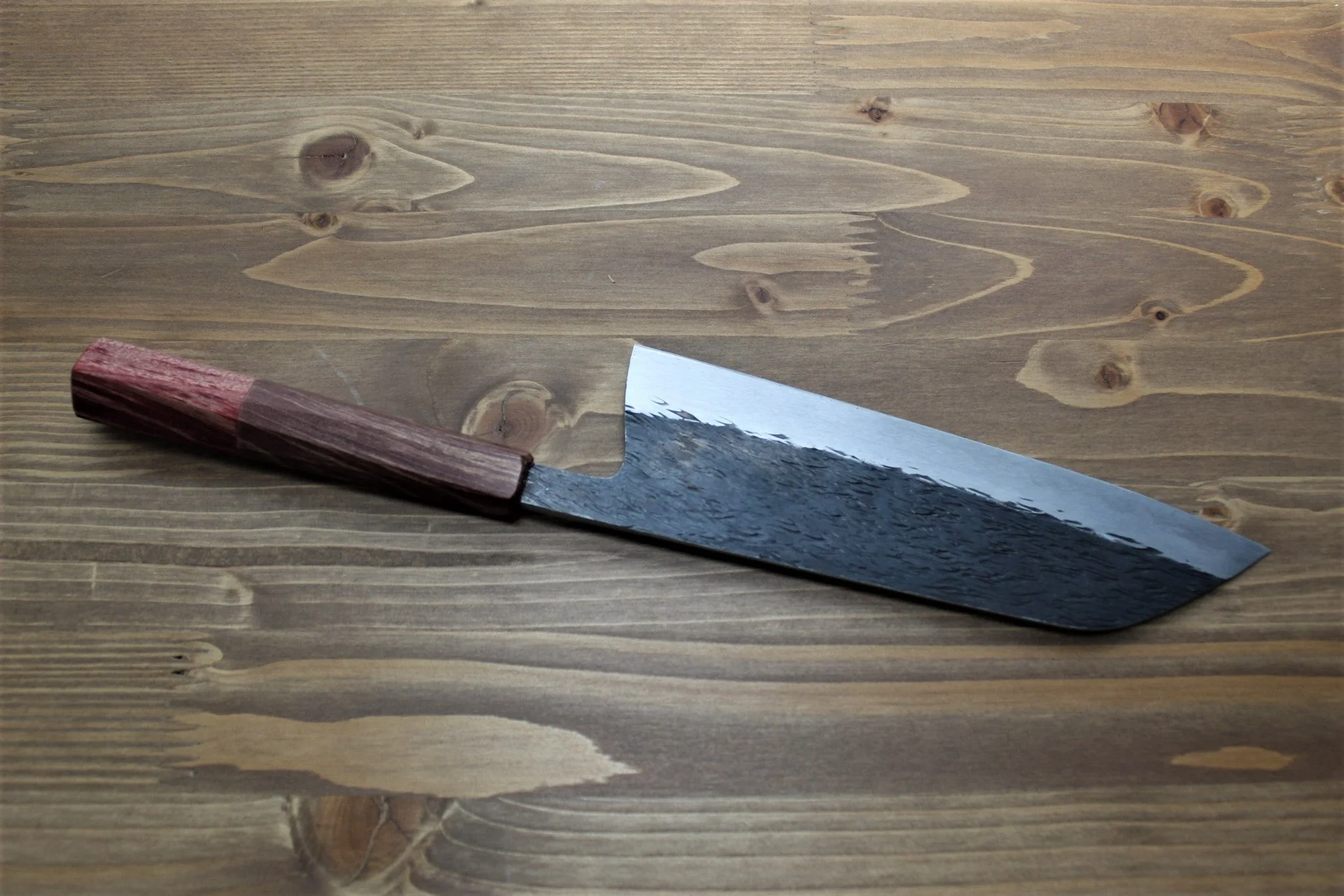 Isamitsu Shirogami #1 / White Steel #1 Santoku 180 mm Red Handle - Image 5