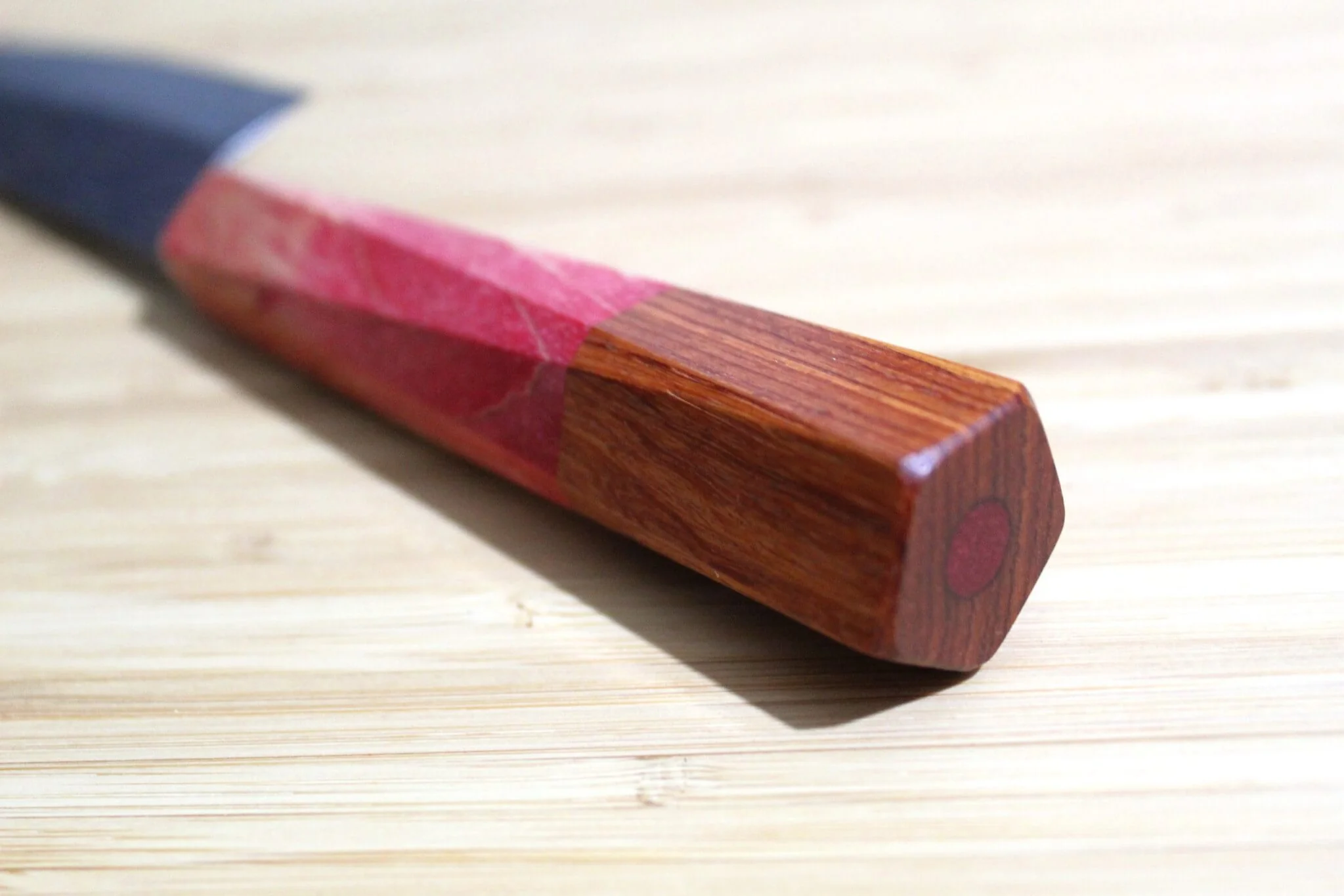Isamitsu Shirogami #1 / White Steel #1 Kiritsuke 135 mm / 5.3" Red Two Tone Maple Handle - Image 10