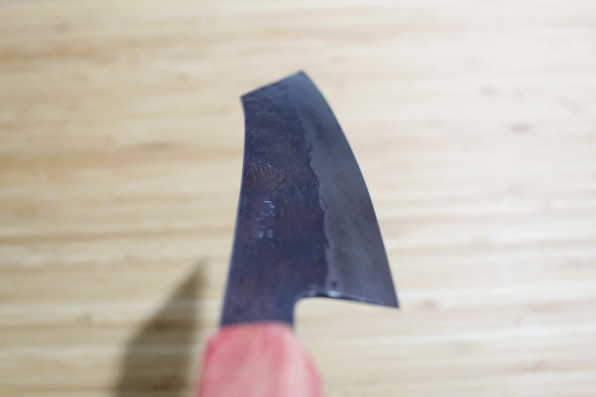 Isamitsu Shirogami #1 / White Steel #1 Kiritsuke 135 mm / 5.3" Red Two Tone Maple Handle - Image 9
