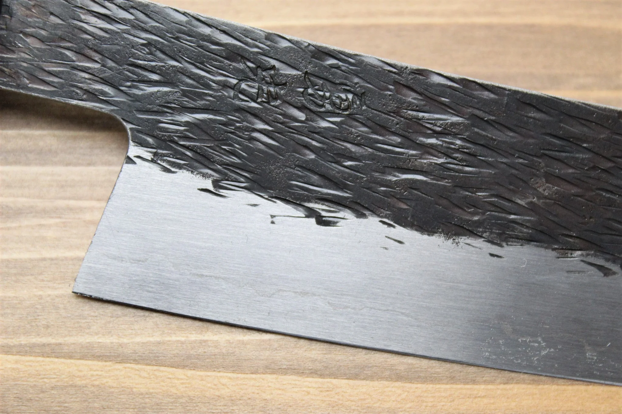 Isamitsu Shirogami #1 / White Steel #1 Kiritsuke 165 mm / 6.5" Brown Two Tone Maple and Burberry Handle - Image 3
