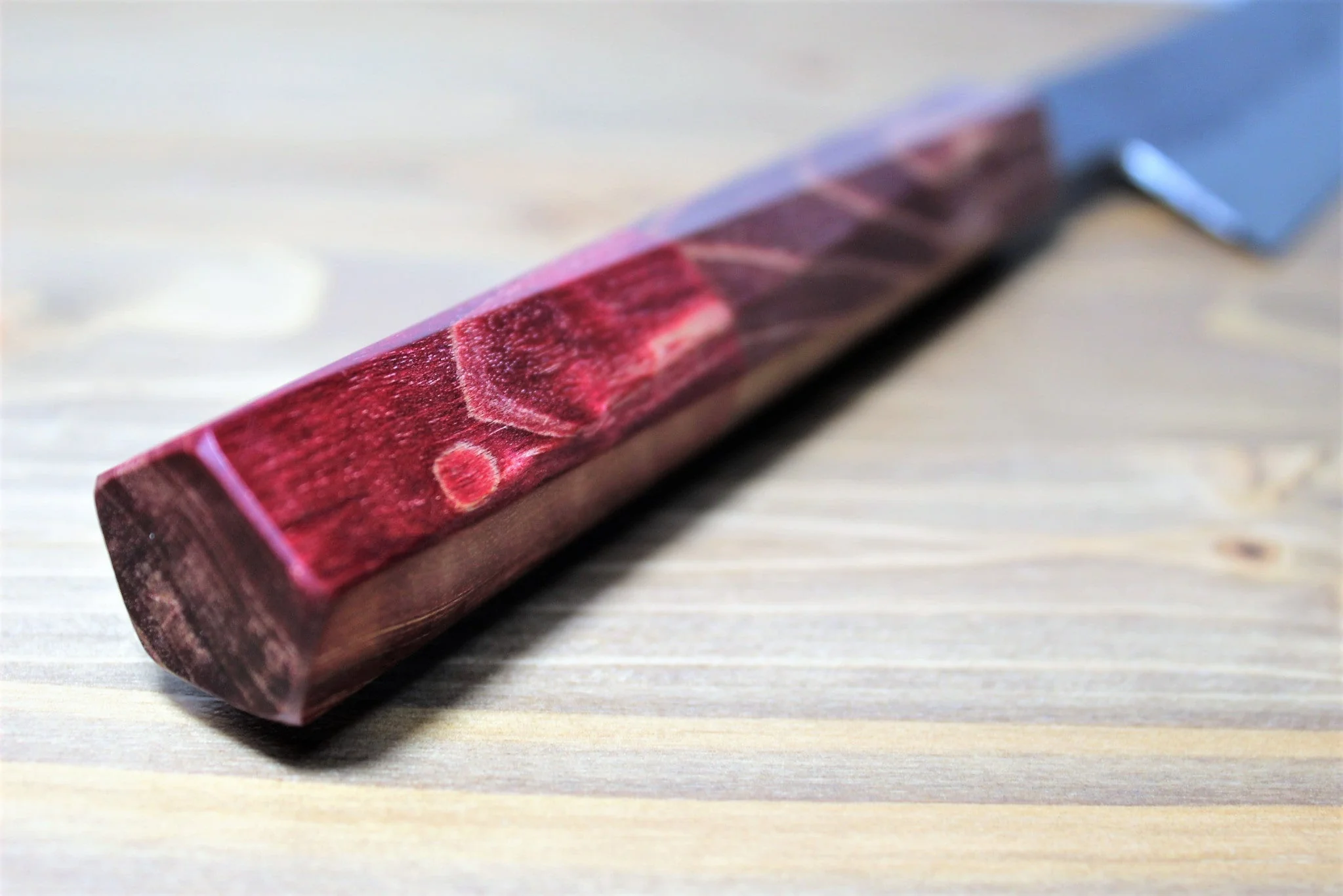 Isamitsu Shirogami #1 / White Steel #1 Kiritsuke 165 mm / 6.5" Brown Two Tone Maple and Burberry Handle - Image 7