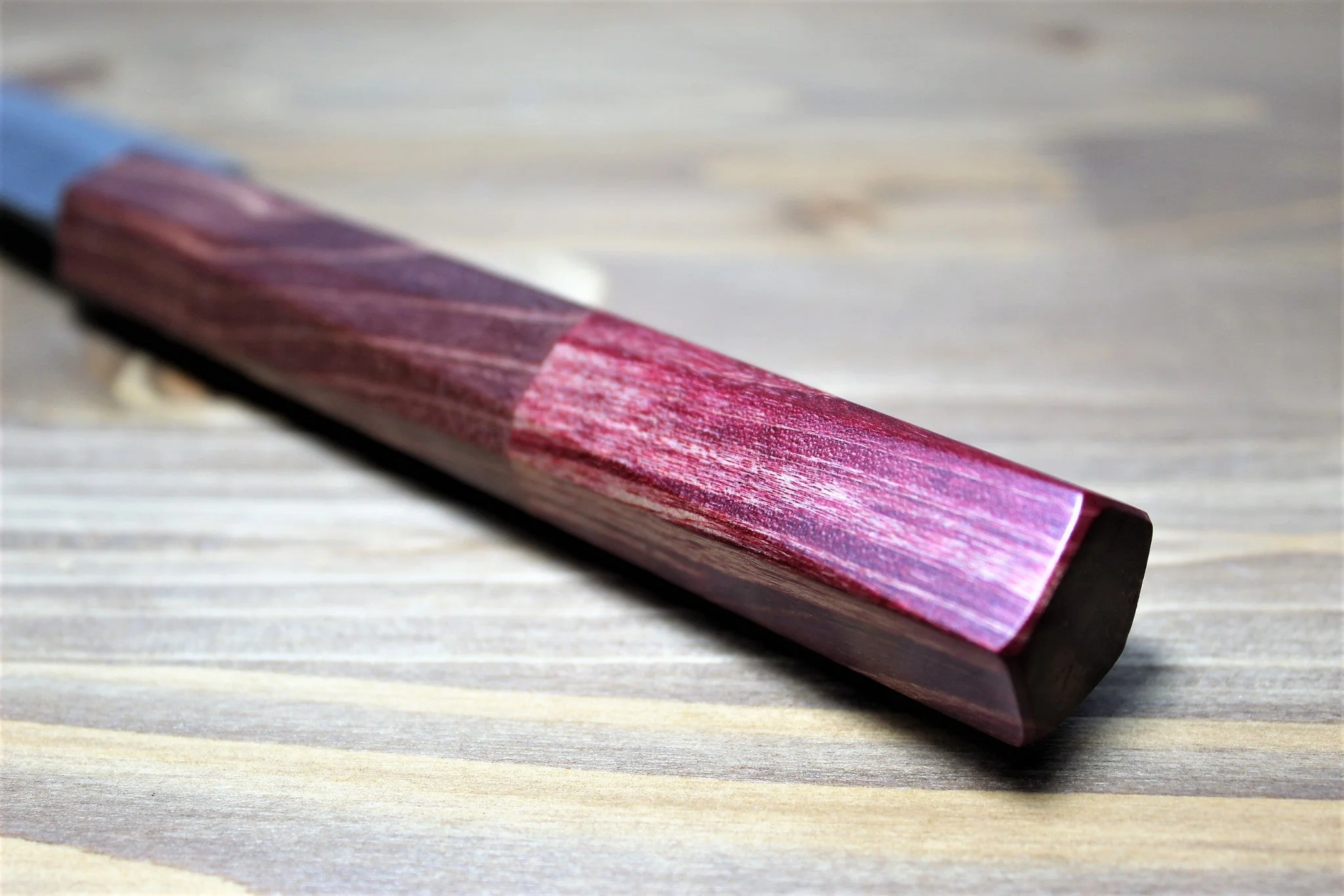 Isamitsu Shirogami #1 / White Steel #1 Kiritsuke 165 mm / 6.5" Brown Two Tone Maple and Burberry Handle - Image 9