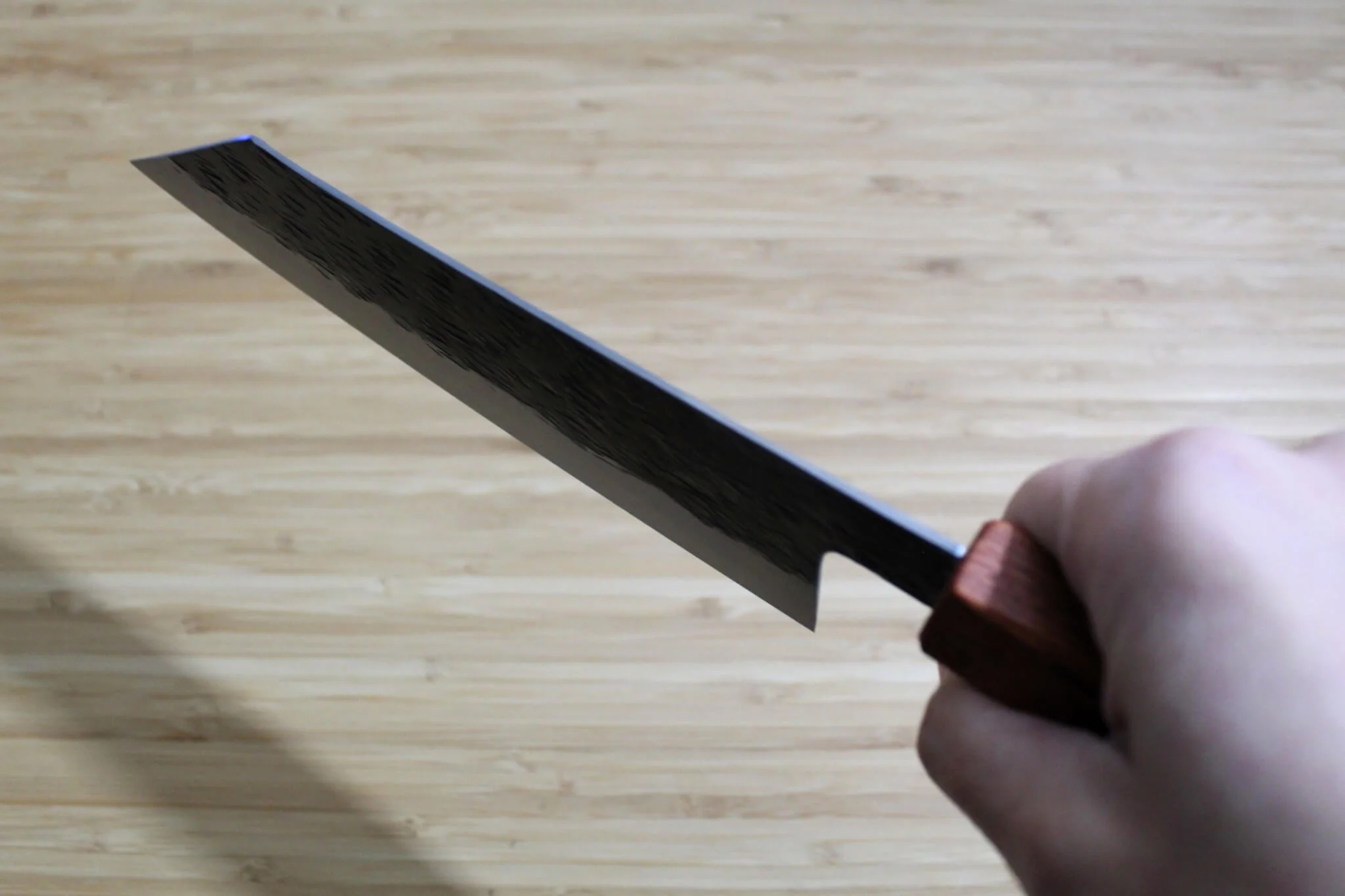 Isamitsu Shirogami #1 / White Steel #1 Kiritsuke 165 mm / 6.5" Red Two Tone Maple Handle - Image 5