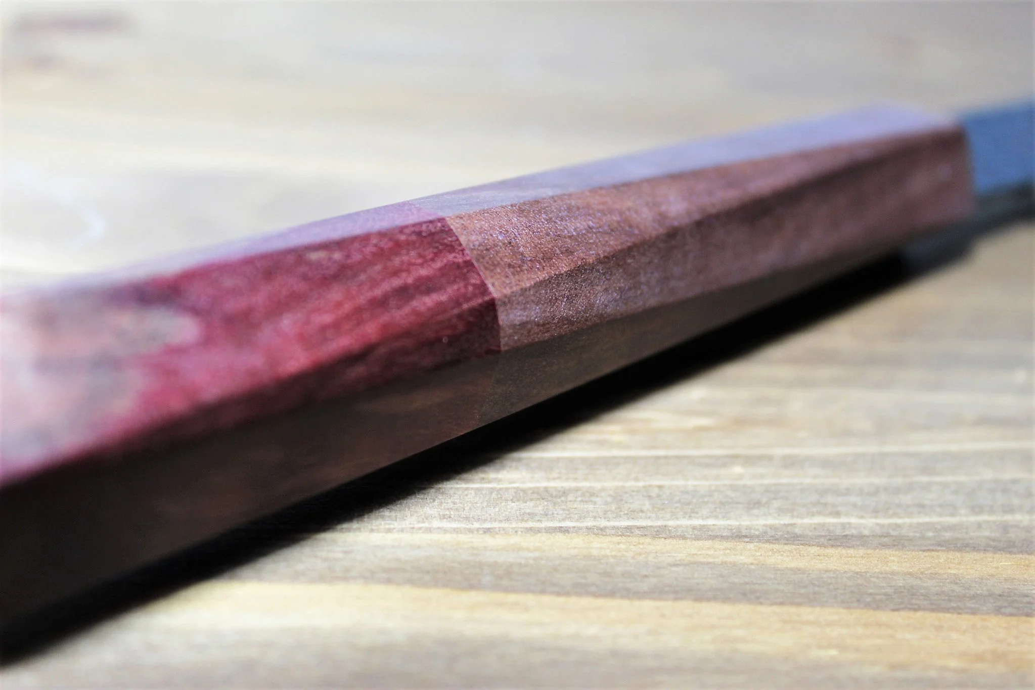 Isamitsu Shirogami #1 / White Steel #1 Kiritsuke 195 mm / 7.6" Brown Two Tone Maple and Burberry Handle - Image 7
