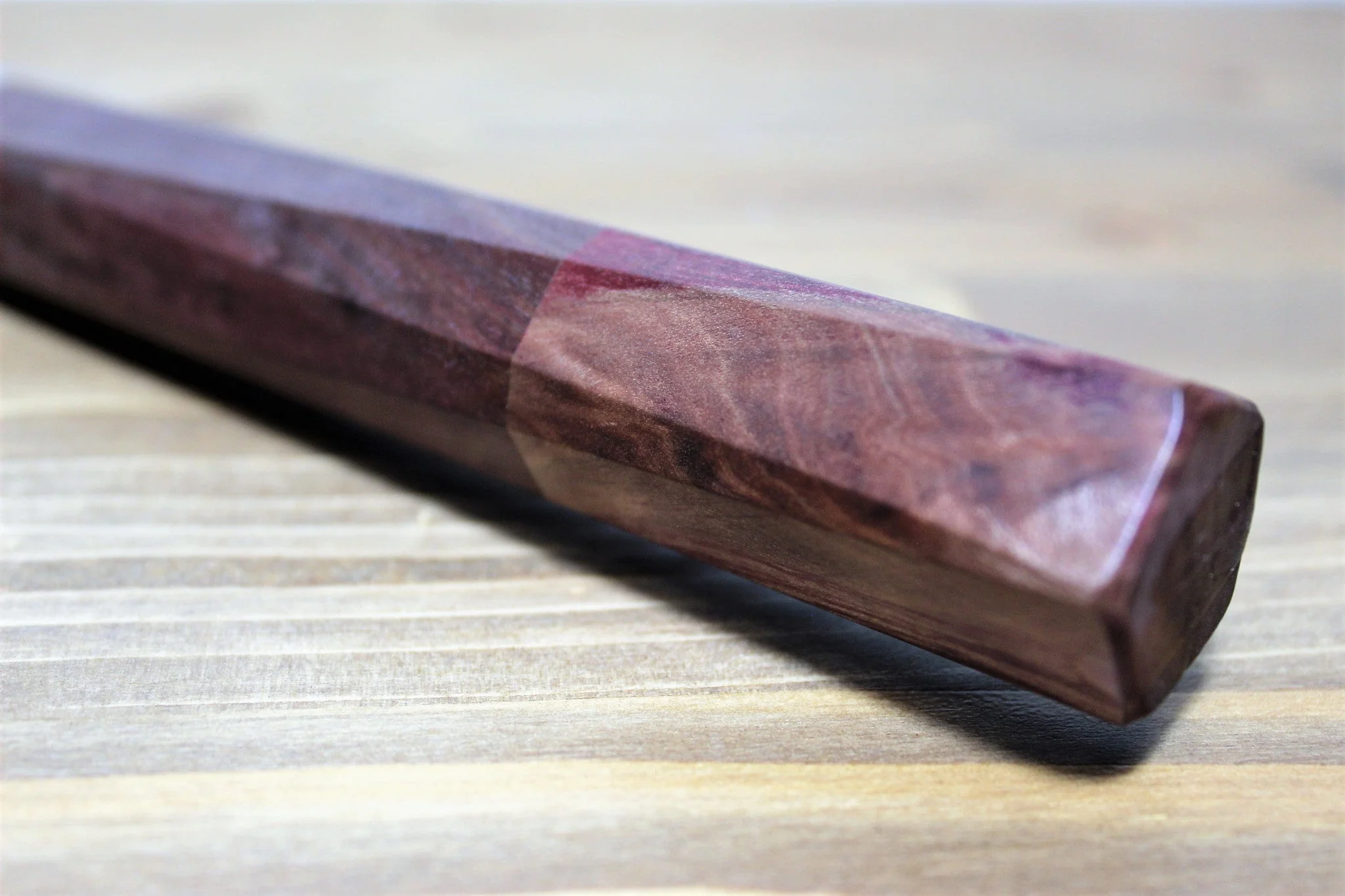 Isamitsu Shirogami #1 / White Steel #1 Kiritsuke 195 mm / 7.6" Brown Two Tone Maple and Burberry Handle - Image 8