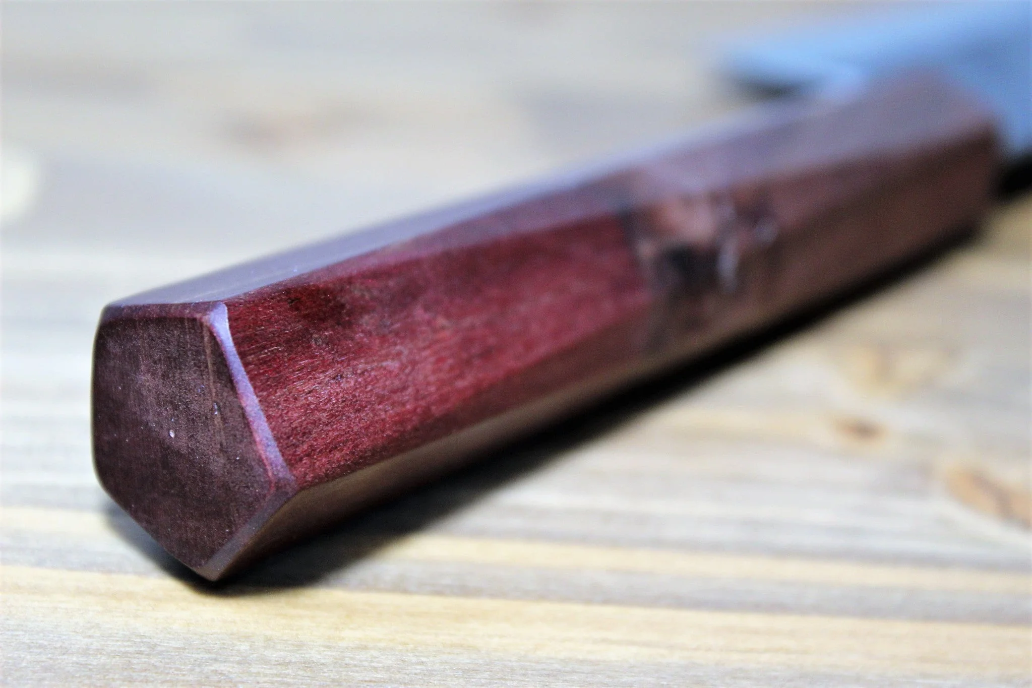 Isamitsu Shirogami #1 / White Steel #1 Nakiri 165 mm / 6.5" Brown Two Tone Maple and Burberry Handle - Image 7