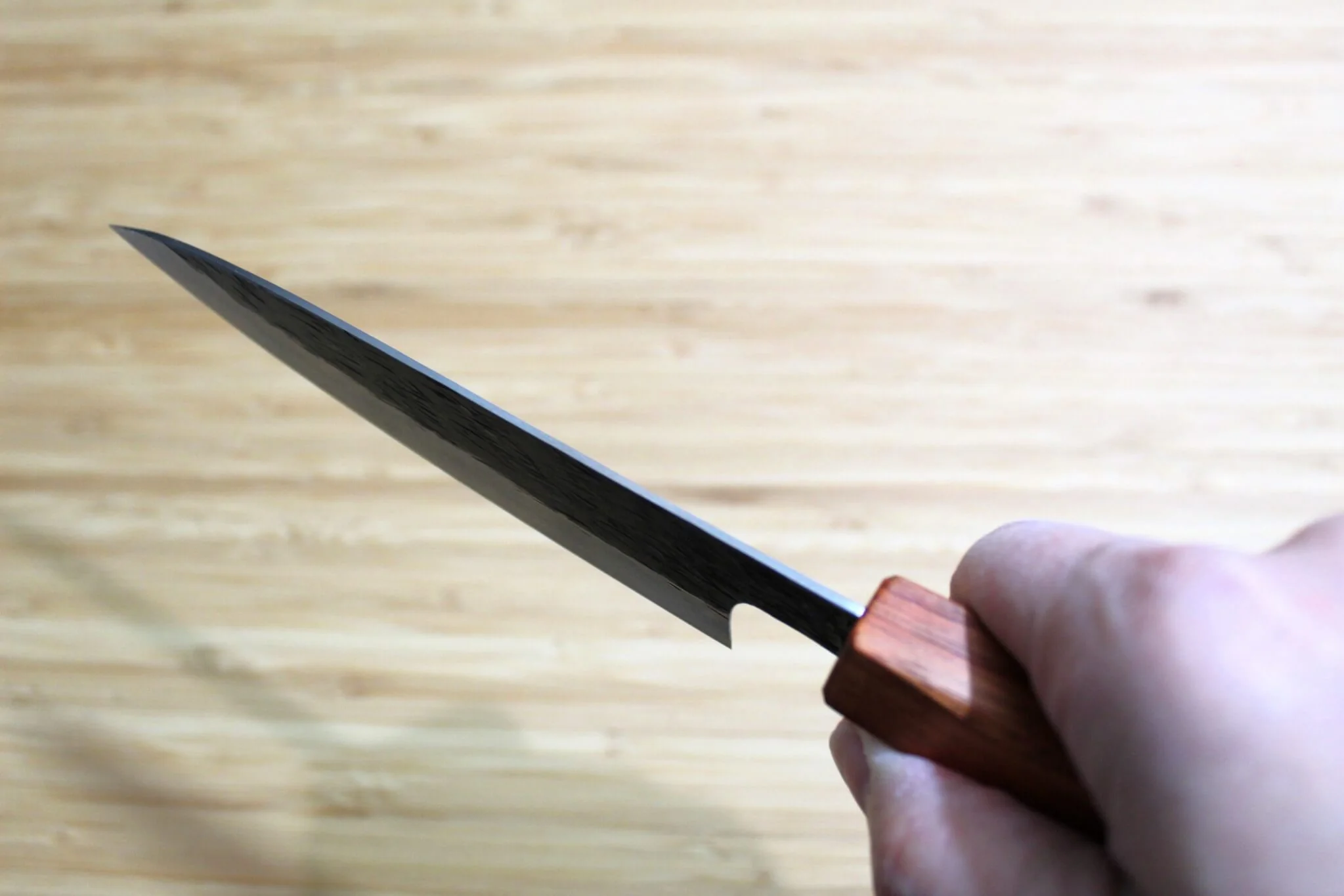 Isamitsu Shirogami #1 / White Steel #1 Petty 120 mm / 4.7" Brown Two Tone Maple Handle - Image 11
