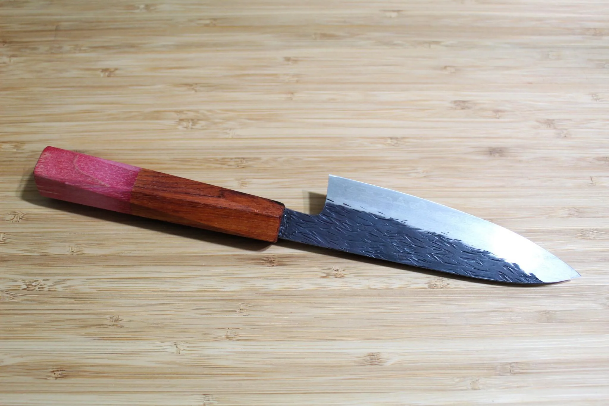 Isamitsu Shirogami #1 / White Steel #1 Petty 120 mm / 4.7" Brown Two Tone Maple Handle - Image 5