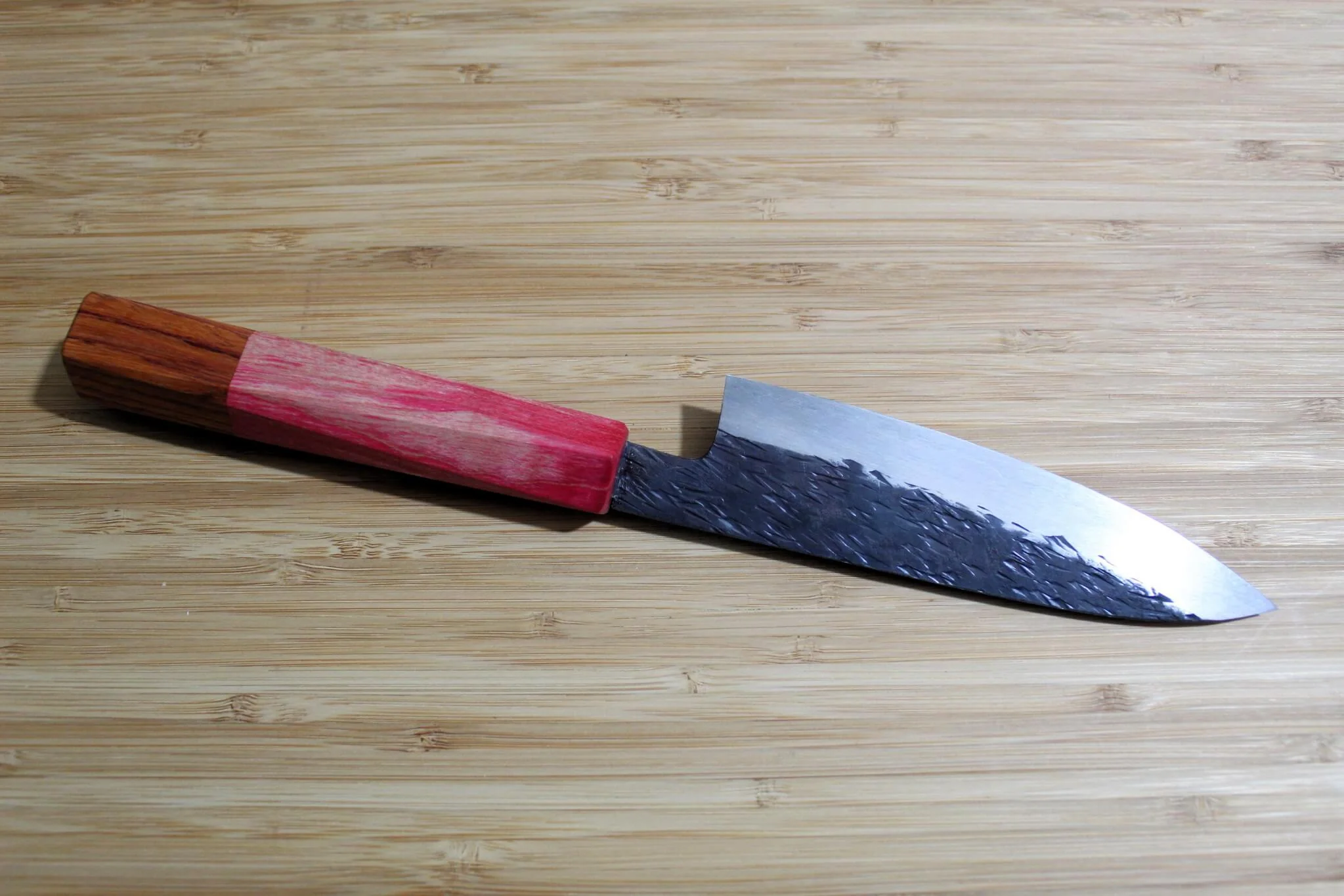 Isamitsu Shirogami #1 / White Steel #1 Petty 120 mm / 4.7" Red Two Tone Maple Handle - Image 5