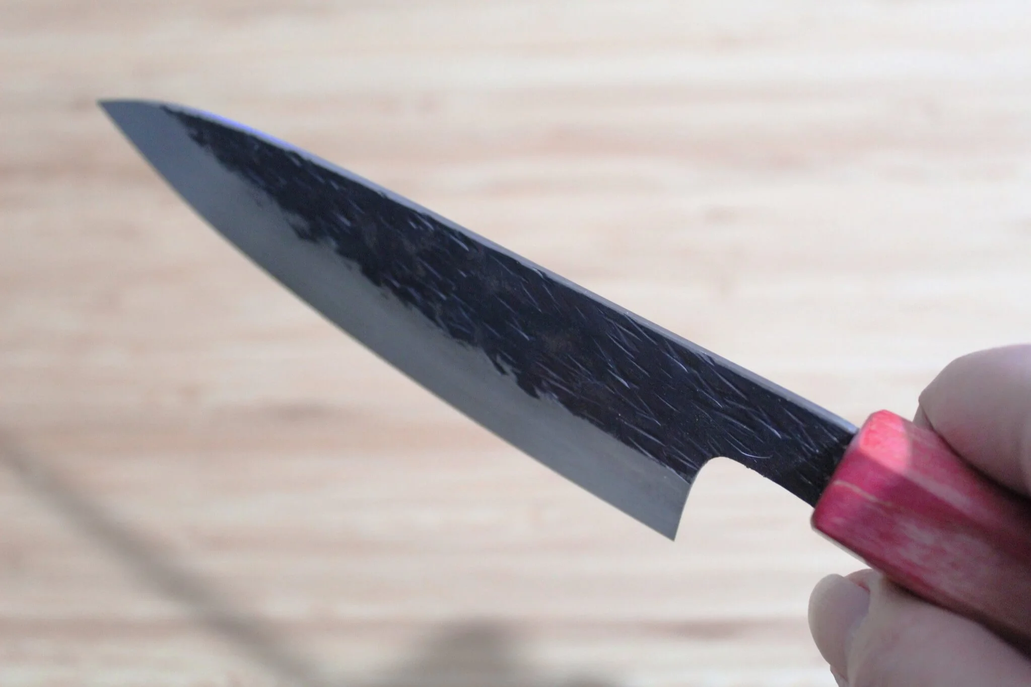 Isamitsu Shirogami #1 / White Steel #1 Petty 120 mm / 4.7" Red Two Tone Maple Handle - Image 8