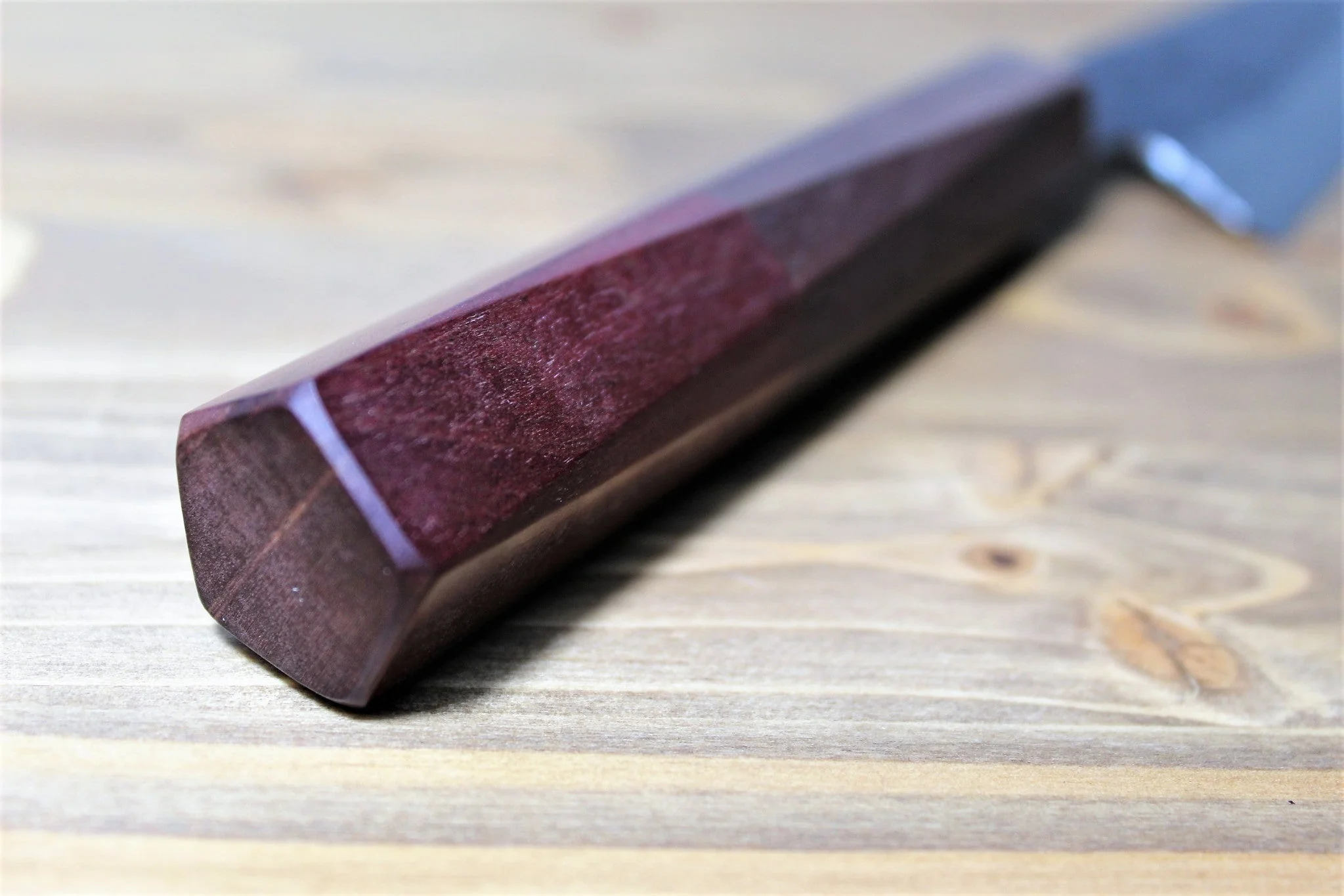 Isamitsu Shirogami #1 / White Steel #1 Petty 150 mm / 5.9" Brown Two Tone Maple and Burberry Handle - Image 6