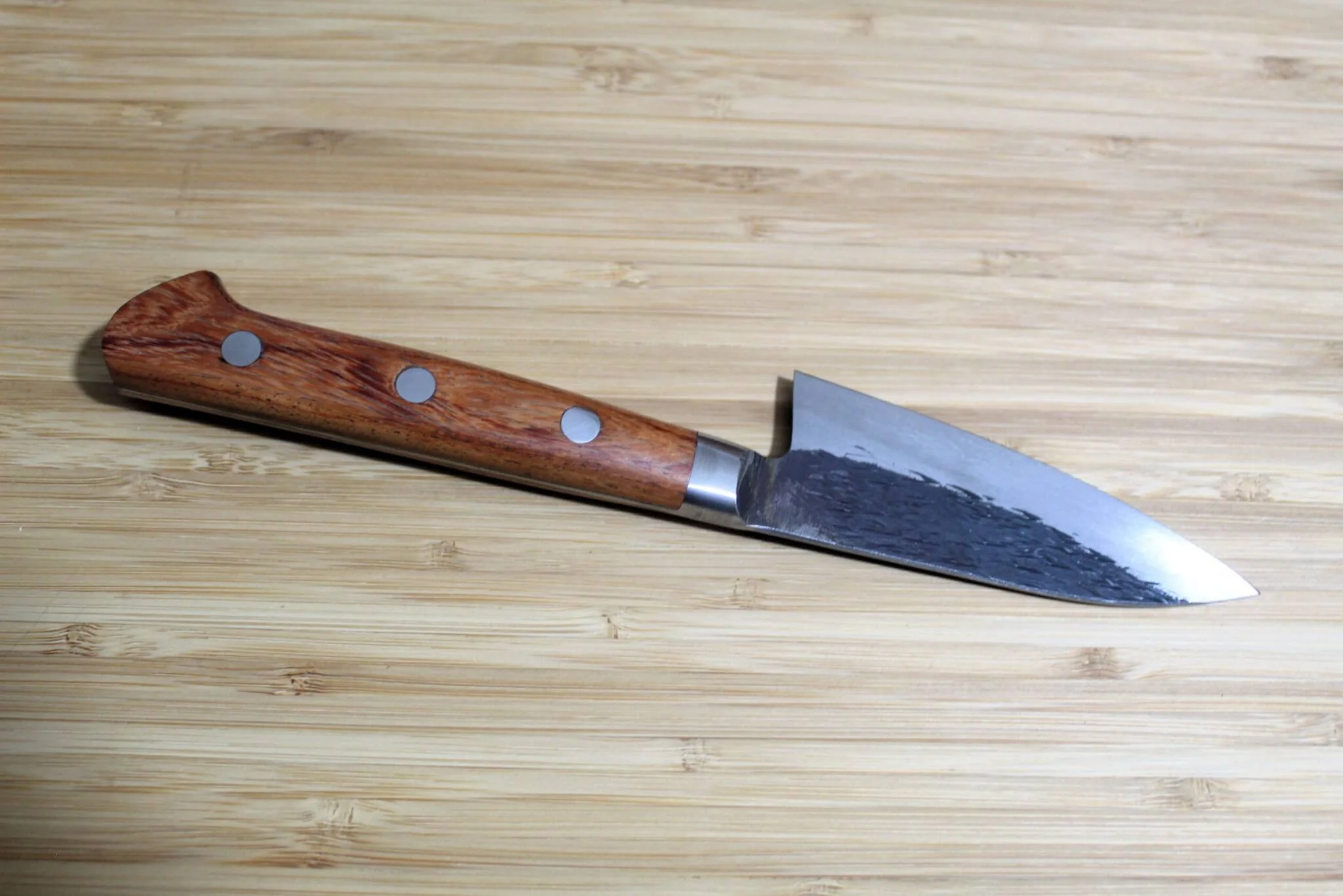 Isamitsu Shirogami #1 / White Steel #1 Paring Knife 90 mm / 3.5" Maple Handle - Image 5