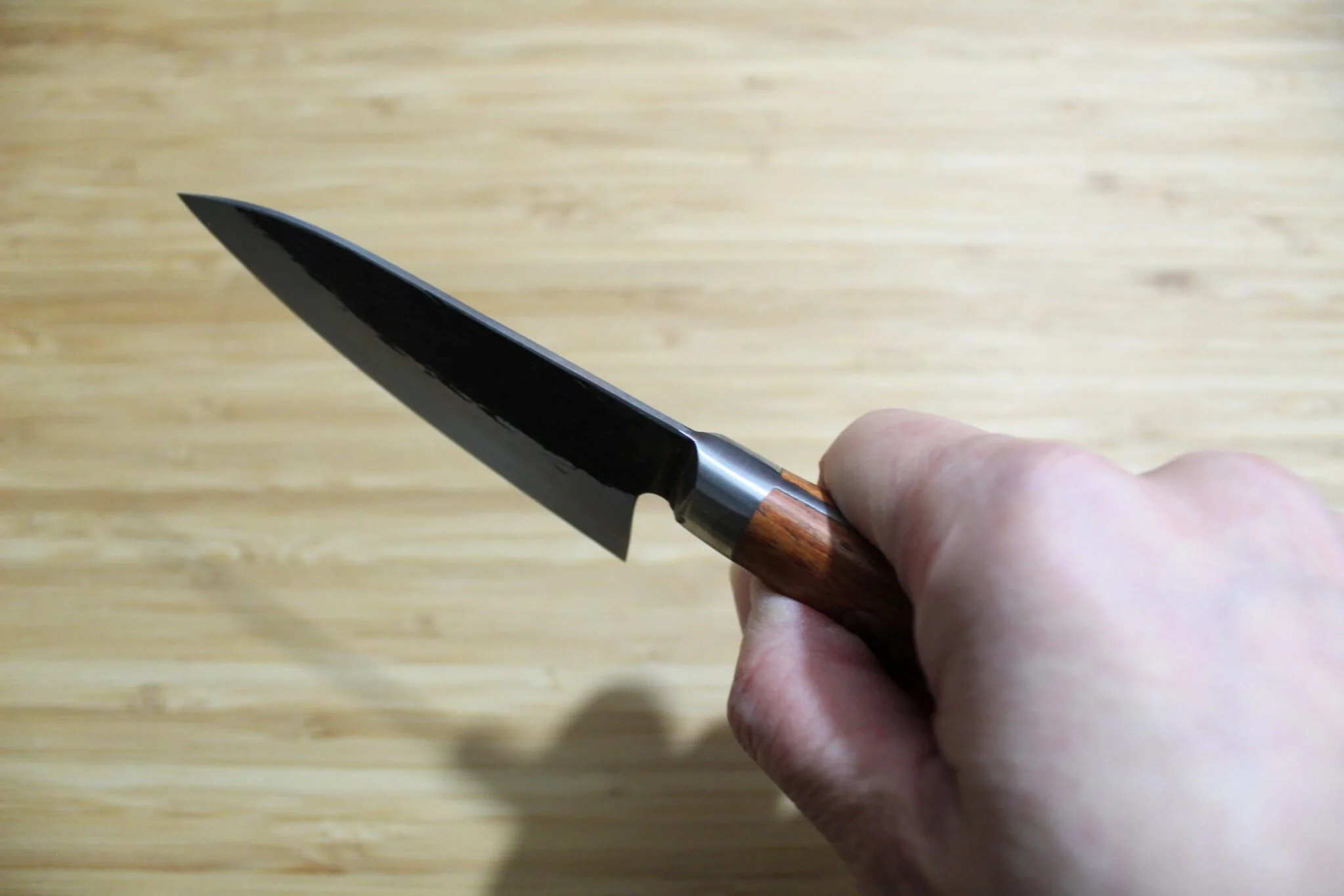 Isamitsu Shirogami #1 / White Steel #1 Paring Knife 90 mm / 3.5" Maple Handle - Image 8
