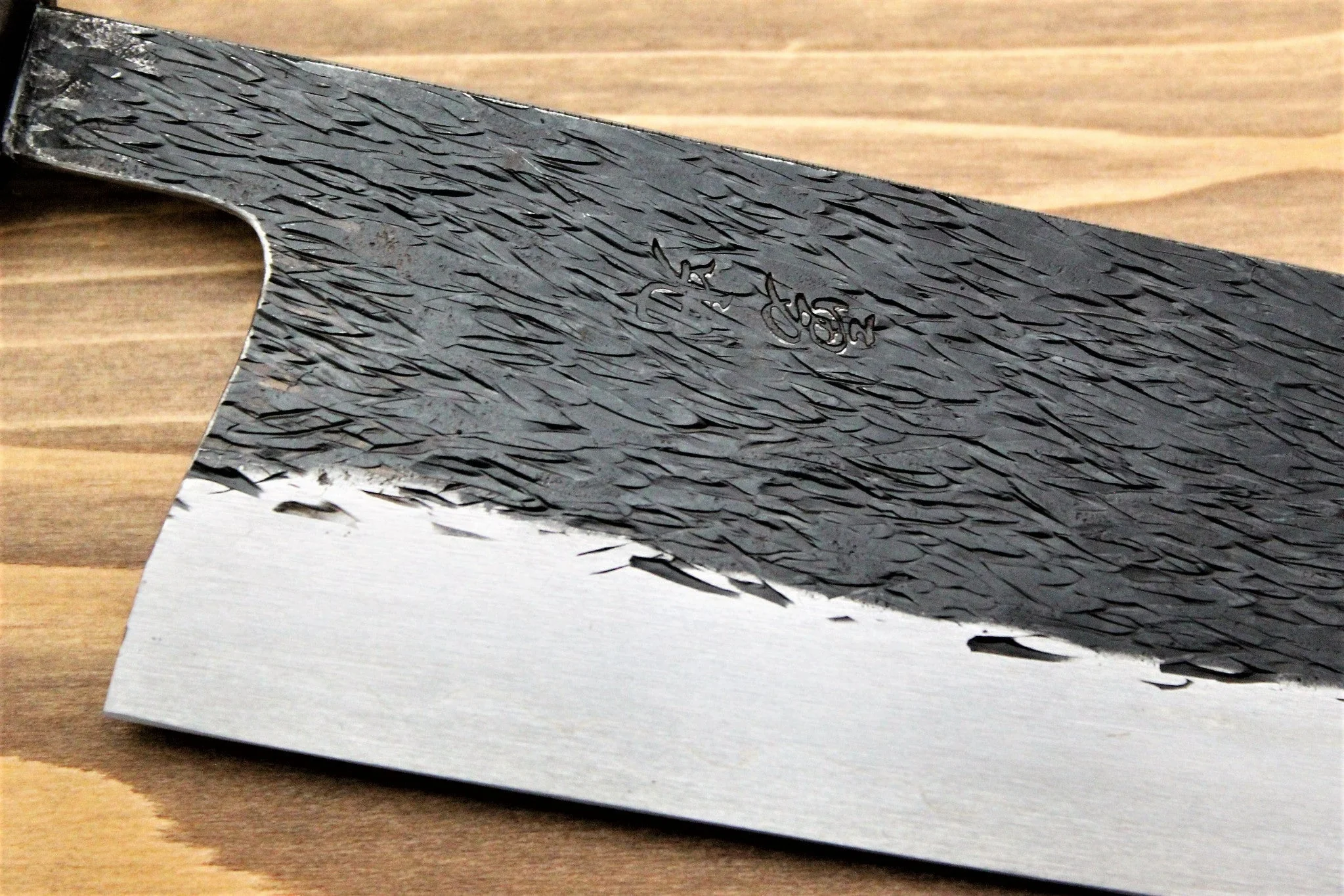 Isamitsu Shirogami #1 / White Steel #1 Santoku 180 mm Brown Handle - Image 3