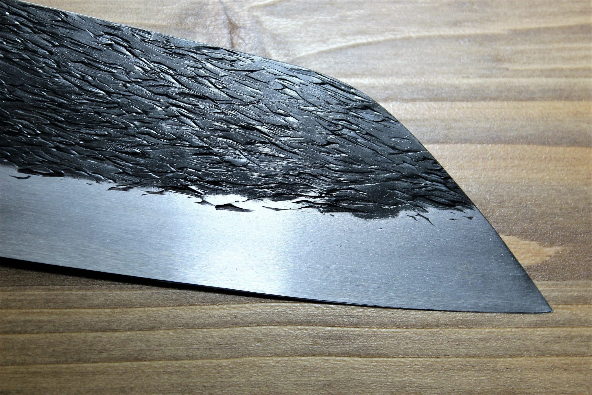 Isamitsu Shirogami #1 / White Steel #1 Santoku 180 mm Brown Handle - Image 4