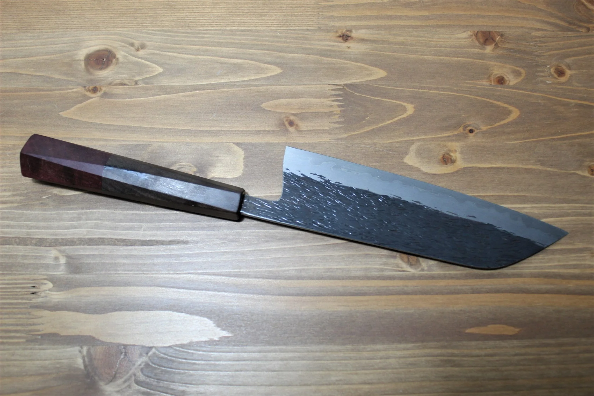 Isamitsu Shirogami #1 / White Steel #1 Santoku 180 mm Brown Handle - Image 5