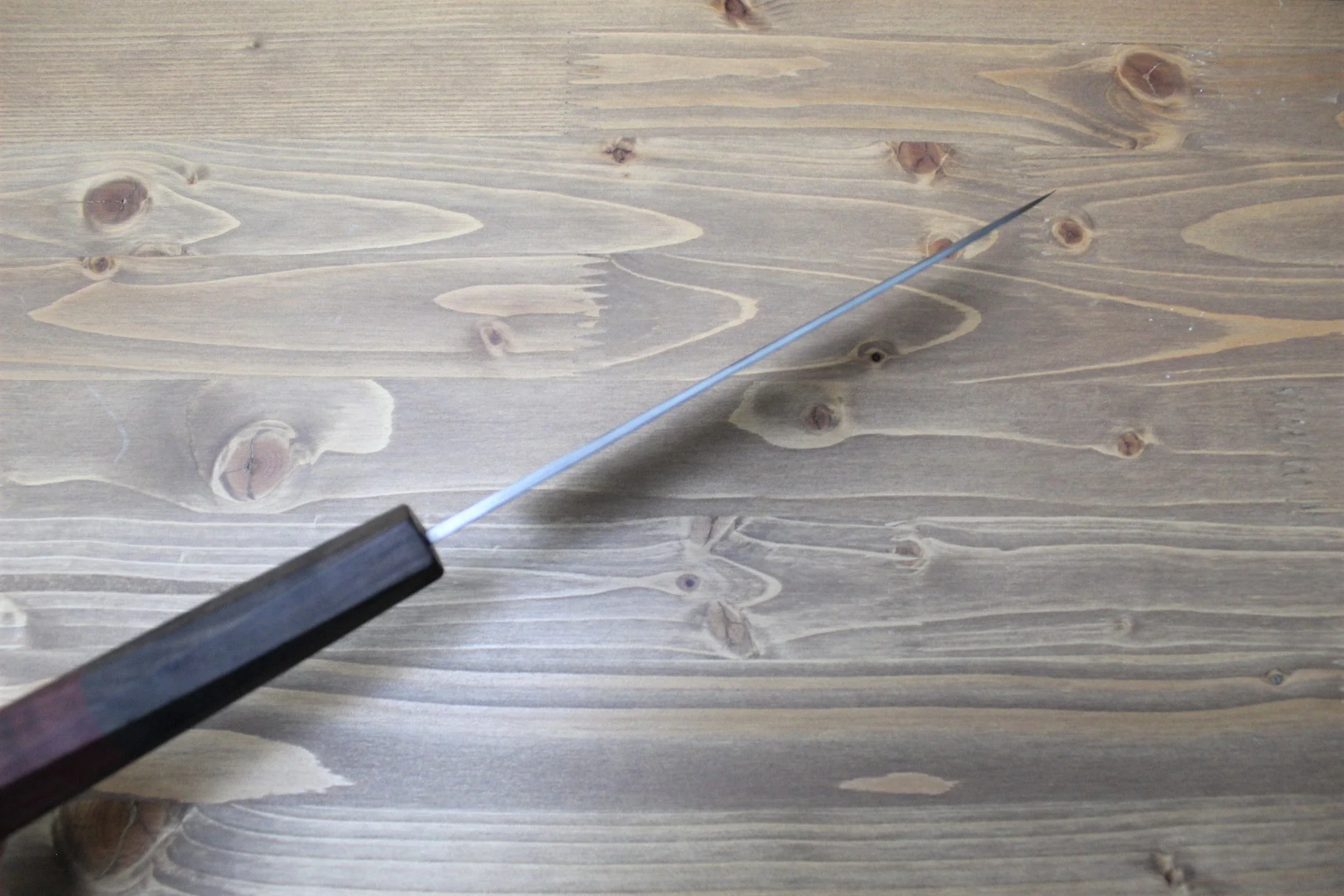 Isamitsu Shirogami #1 / White Steel #1 Santoku 180 mm Brown Handle - Image 6