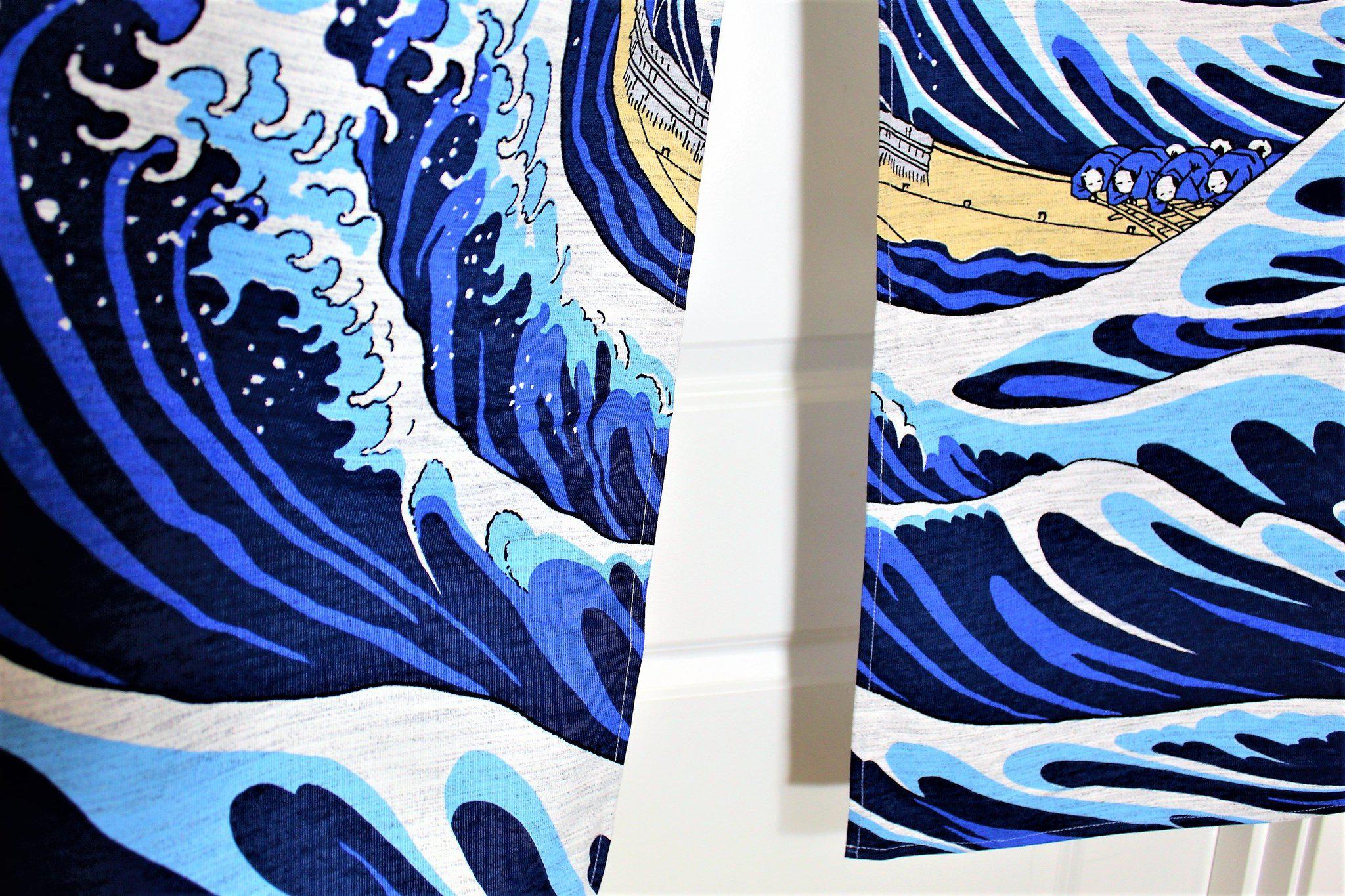 Japanese Noren Curtain with thick fabric - The Great Wave off Kanagawa - Image 6